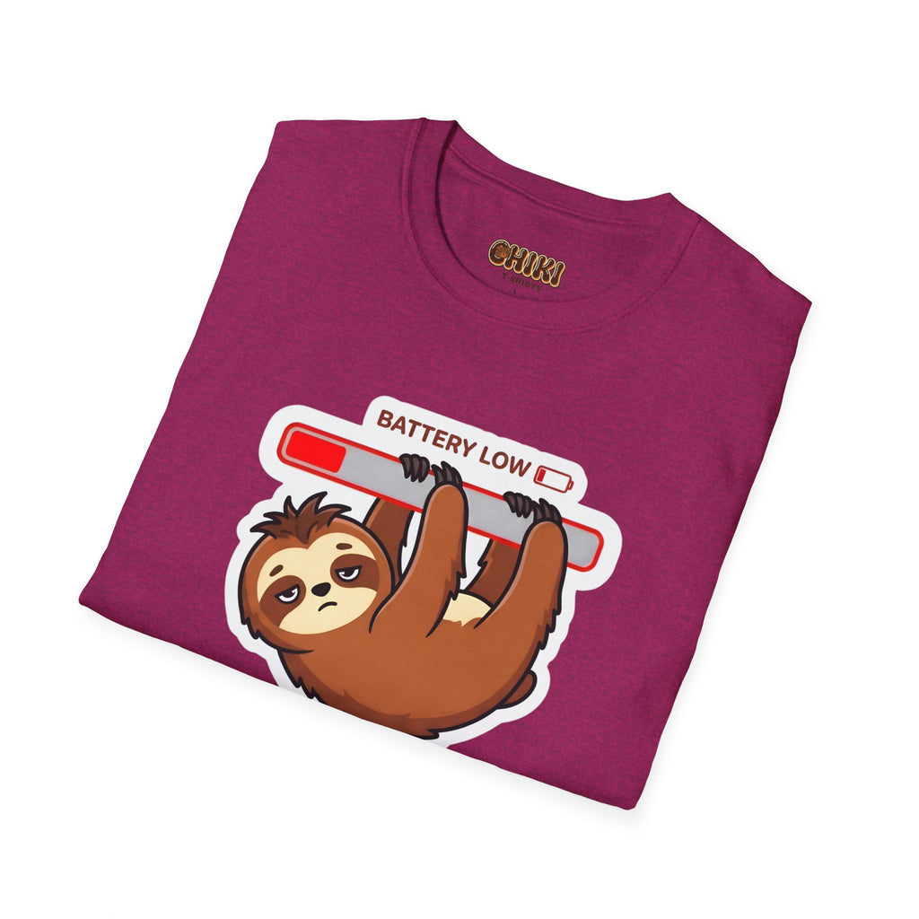 Slowly Shutting Down Sloth T-Shirt — Battery Low Cute Graphic Tee