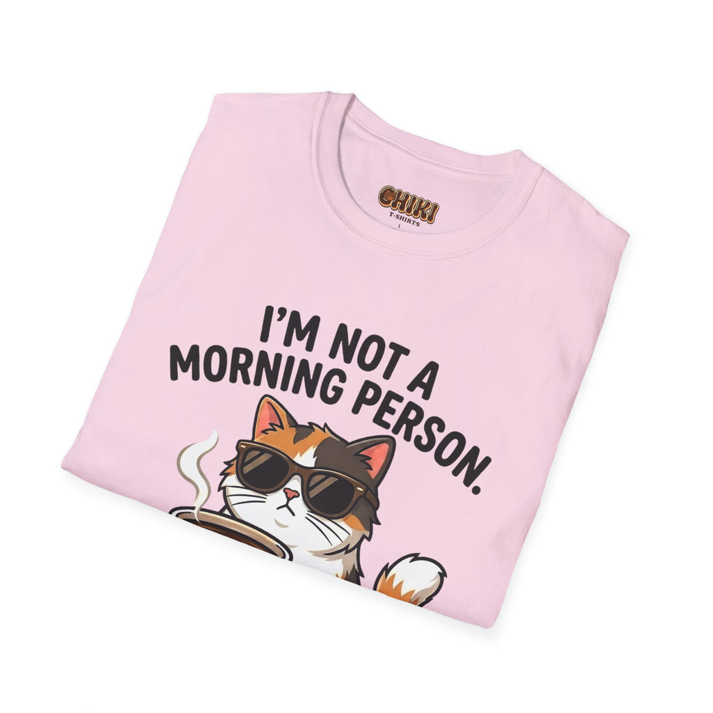 I’m Not a Morning Person Cat Coffee T-Shirt