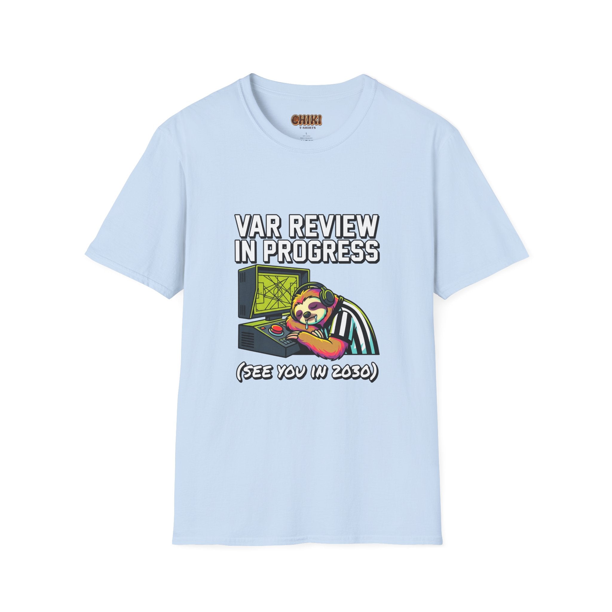 T‑Shirt — "VAR REVIEW IN PROGRESS" Funny soccer Shirt (See You in 2030)