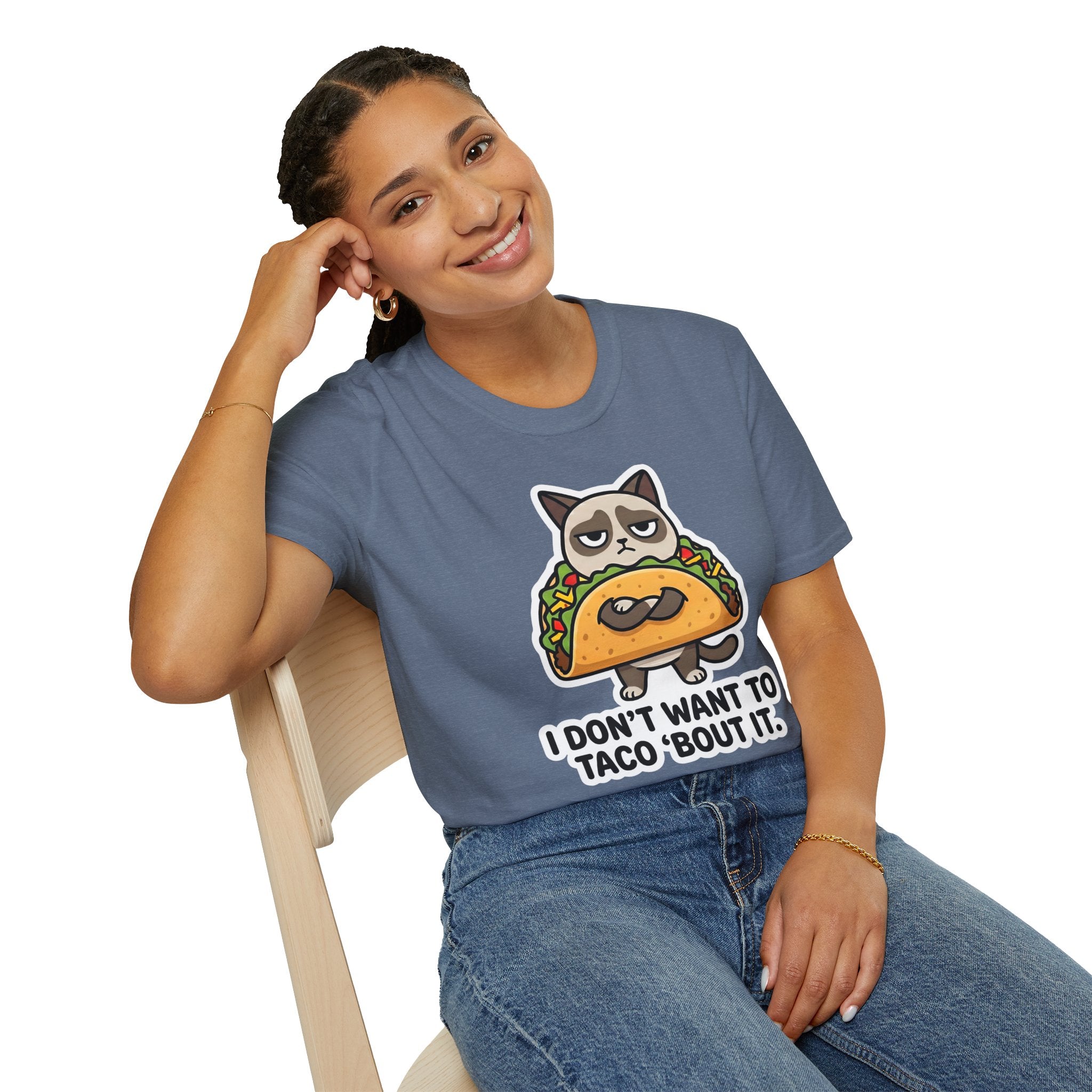 Grumpy Cat Taco T-Shirt — "I Don't Want to Taco 'Bout It" Graphic Tee