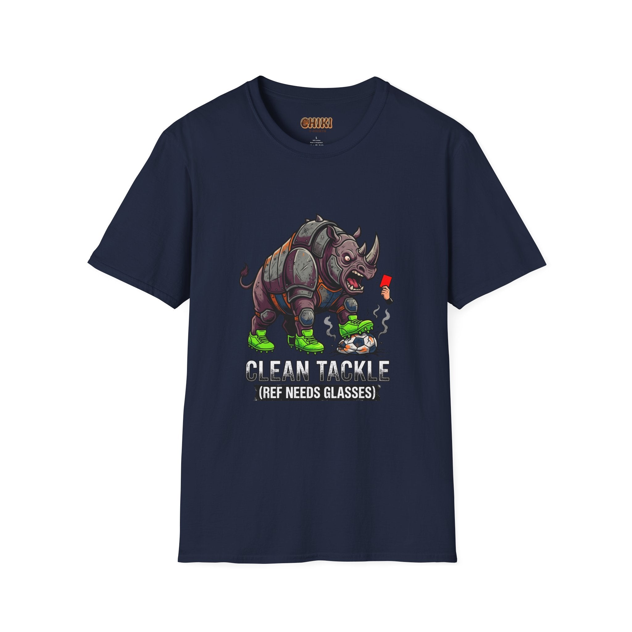 T-Shirt- clean tackle (ref need glasses) soccer t-shirt