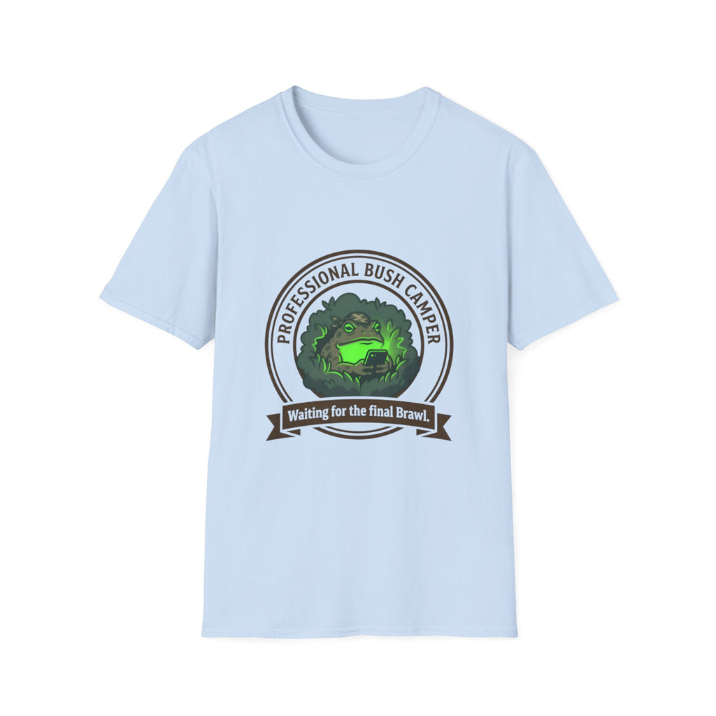 Professional Bush Camper T‑Shirt — "Waiting for the Final Breath" Camp Humor Tee