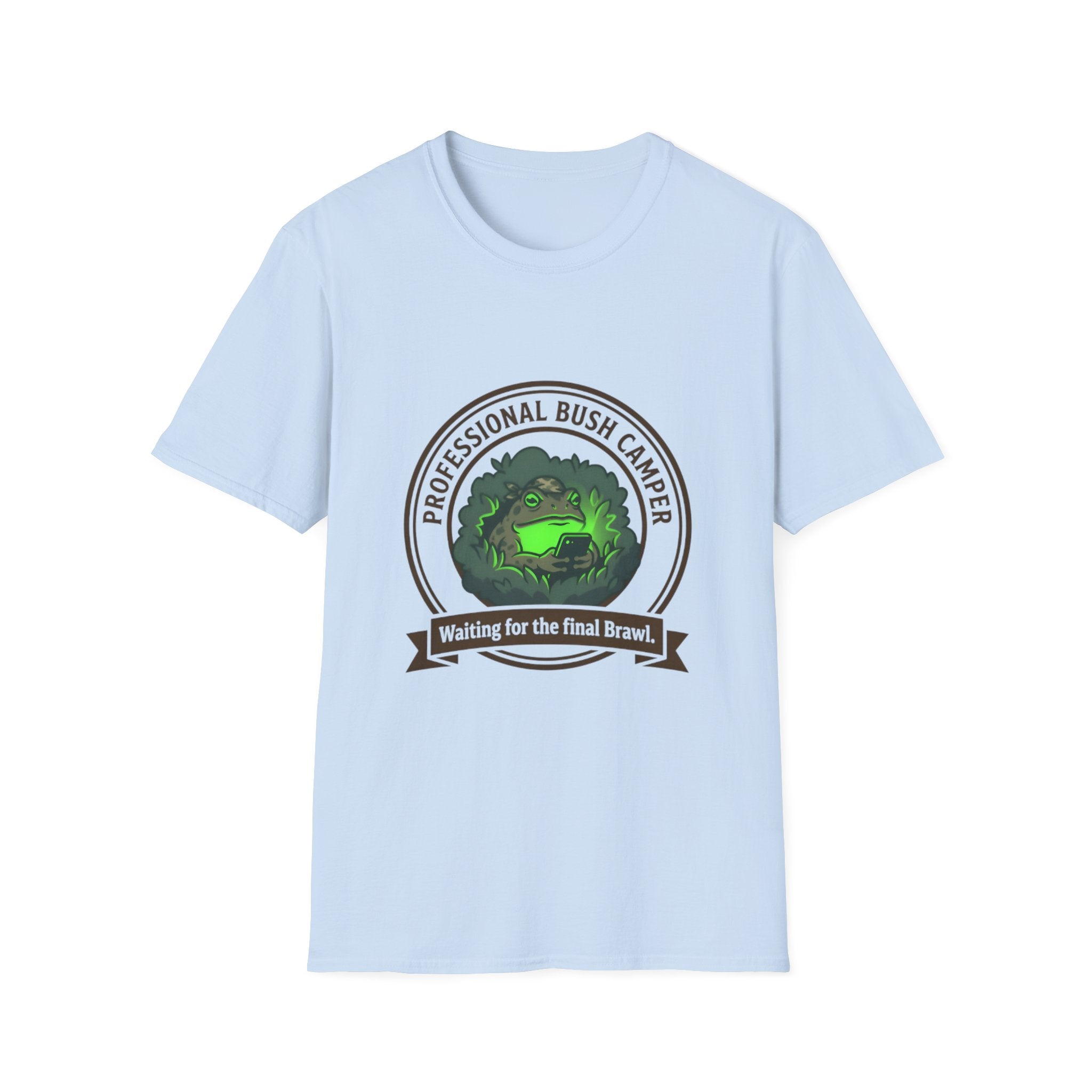 Professional Bush Camper T‑Shirt — "Waiting for the Final Breath" Camp Humor Tee