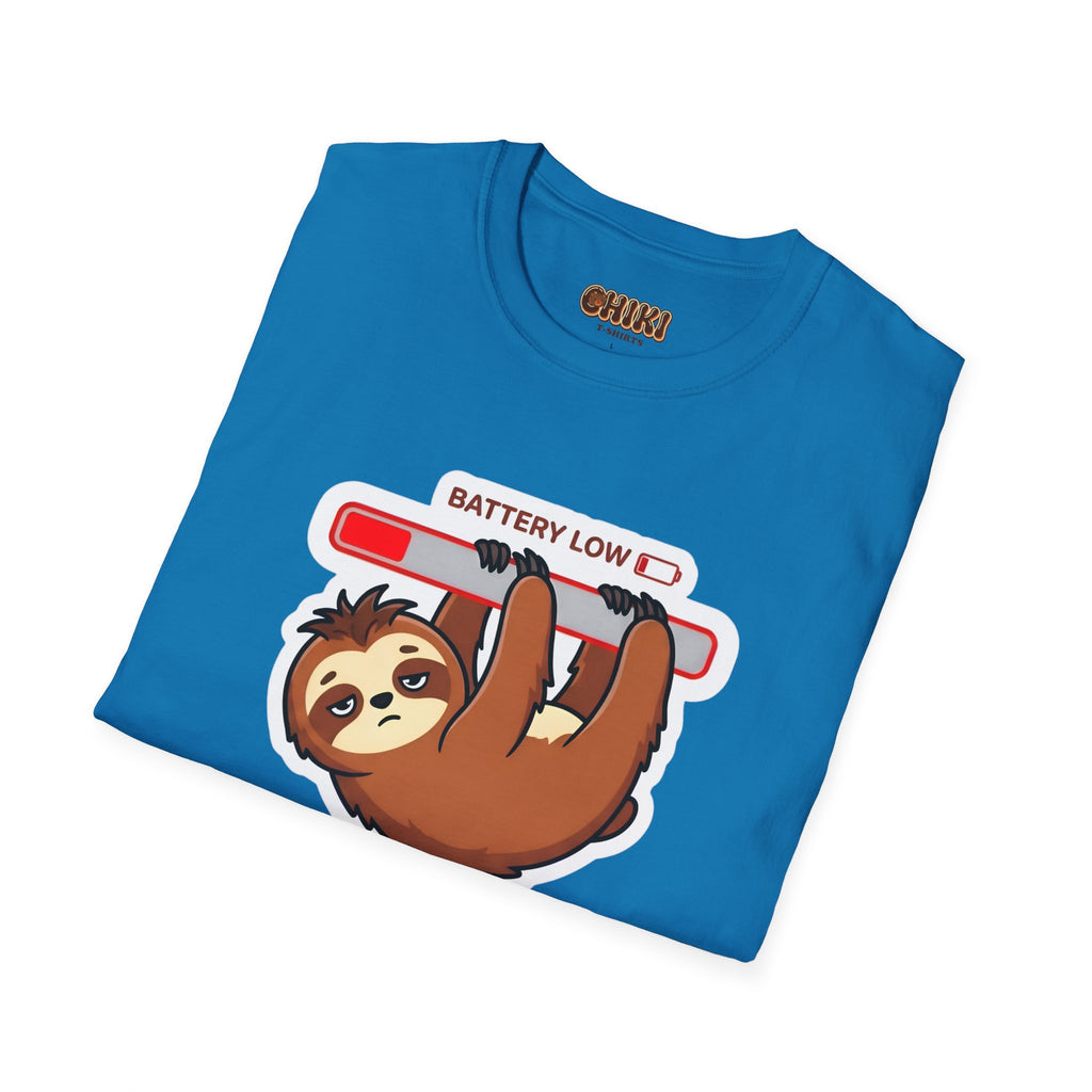 Slowly Shutting Down Sloth T-Shirt — Battery Low Cute Graphic Tee