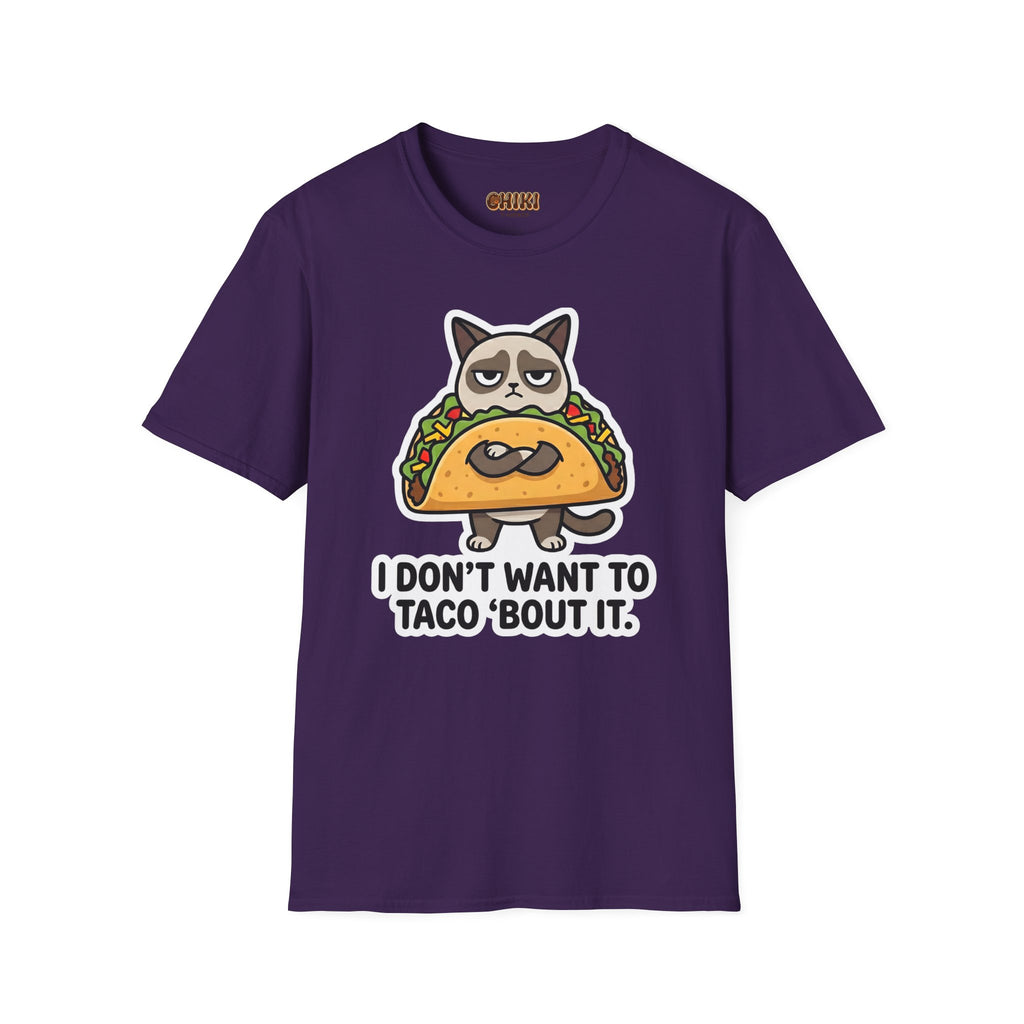 Grumpy Cat Taco T-Shirt — "I Don't Want to Taco 'Bout It" Graphic Tee
