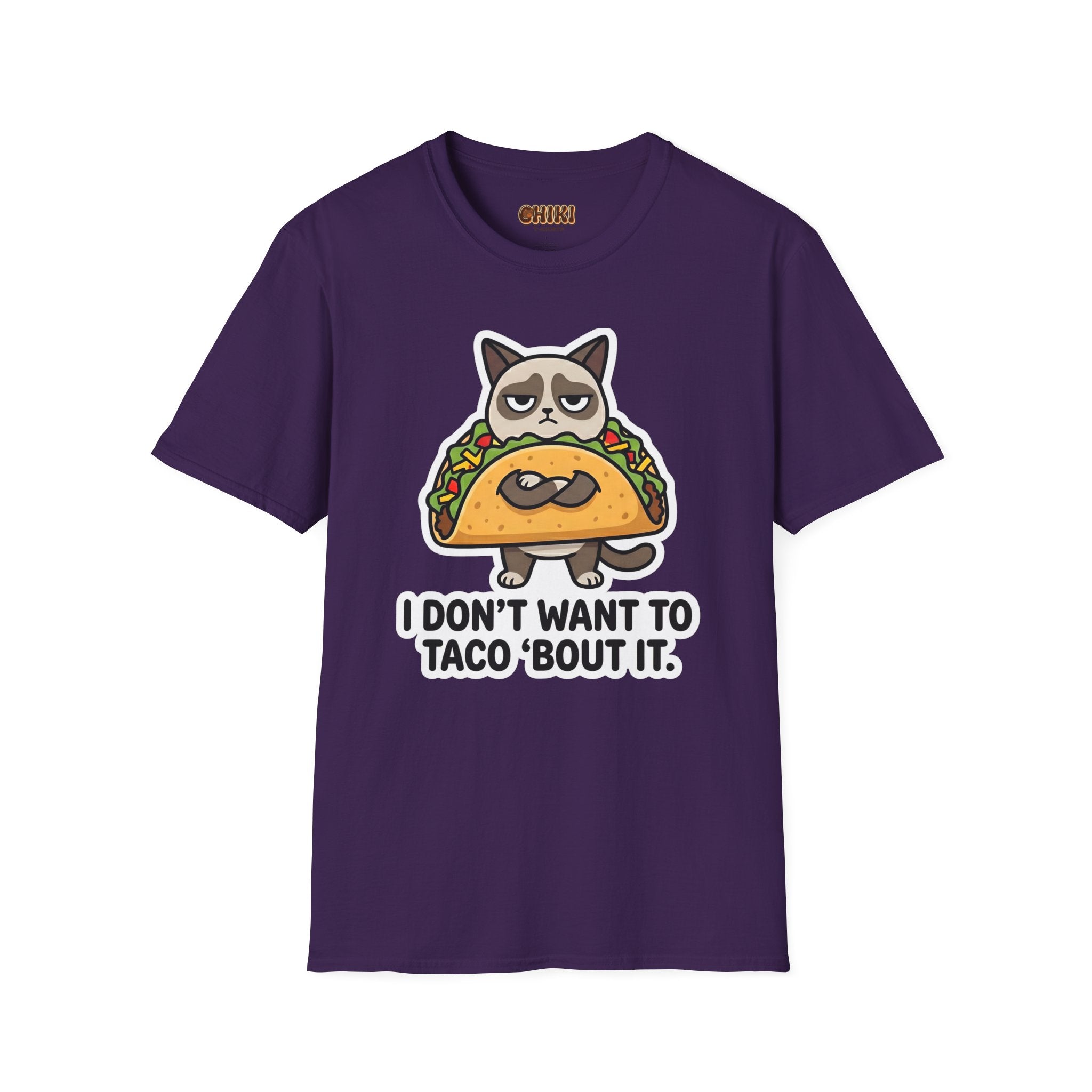 Grumpy Cat Taco T-Shirt — "I Don't Want to Taco 'Bout It" Graphic Tee