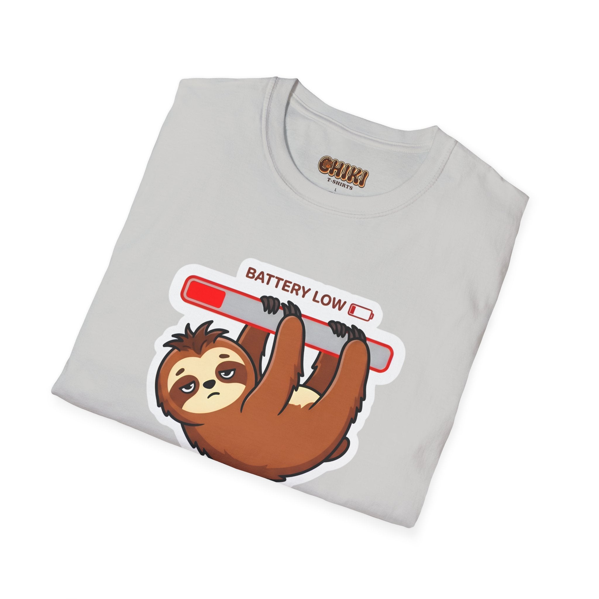 Slowly Shutting Down Sloth T-Shirt — Battery Low Cute Graphic Tee