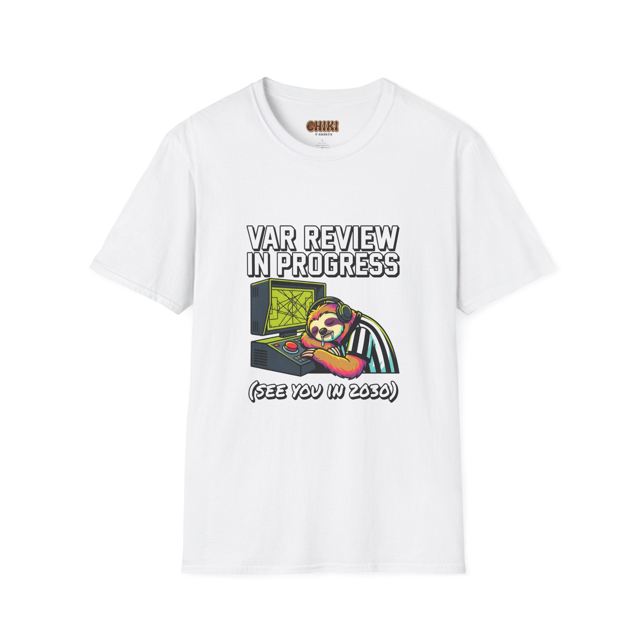 T‑Shirt — "VAR REVIEW IN PROGRESS" Funny soccer Shirt (See You in 2030)