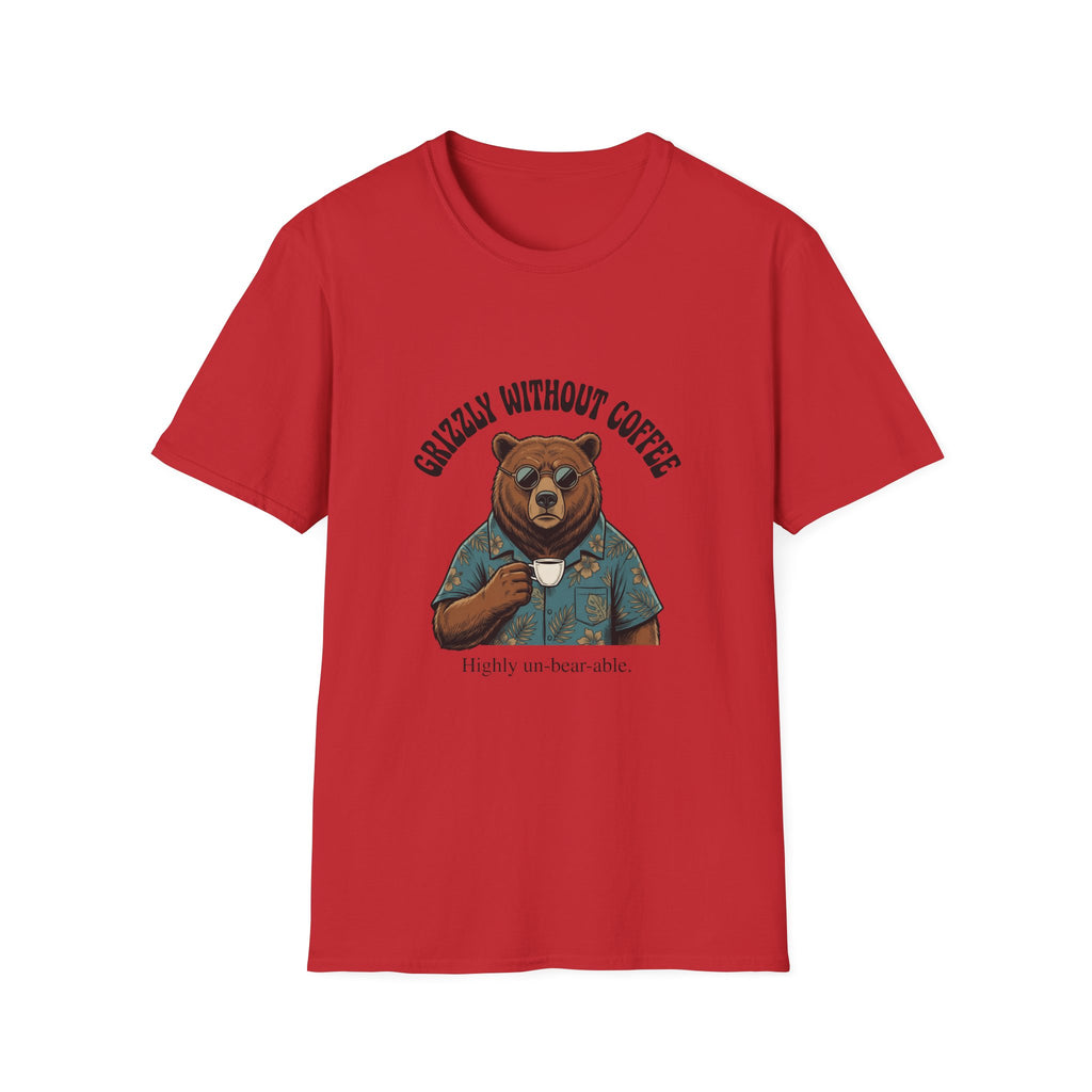 T-Shirt — "Grizzly Without Coffee" Bear Graphic Tee