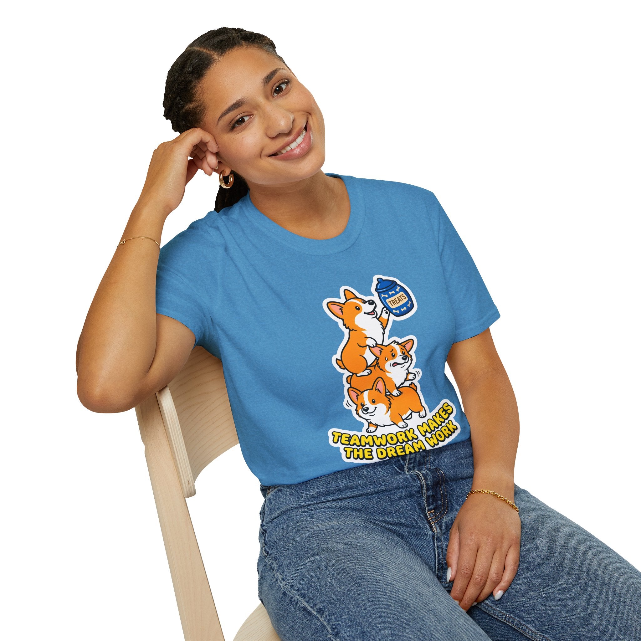 Corgi Teamwork T-Shirt — "Teamwork Makes the Dream Work (Usually)"