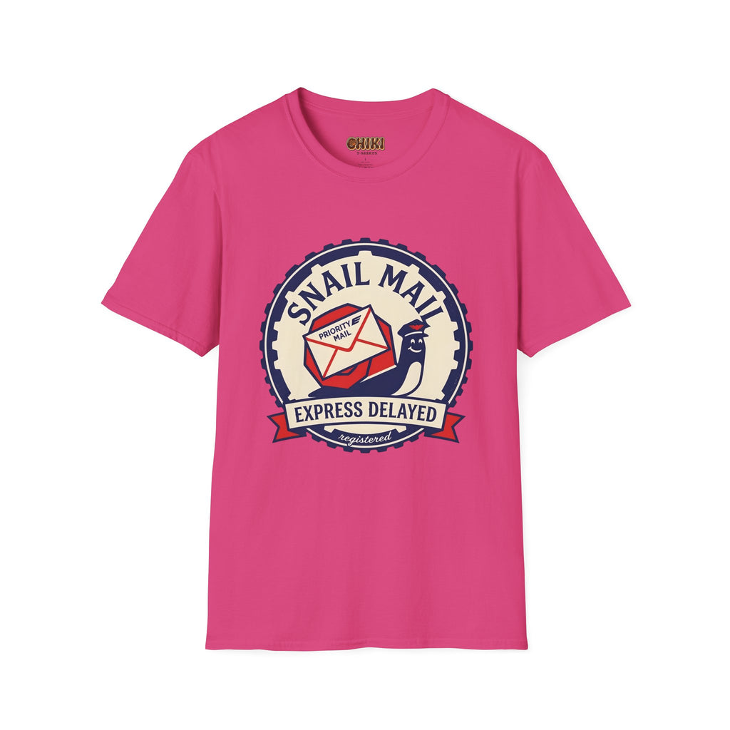 Snail Mail T-Shirt — "Express Delayed" Retro Postal Graphic Tee