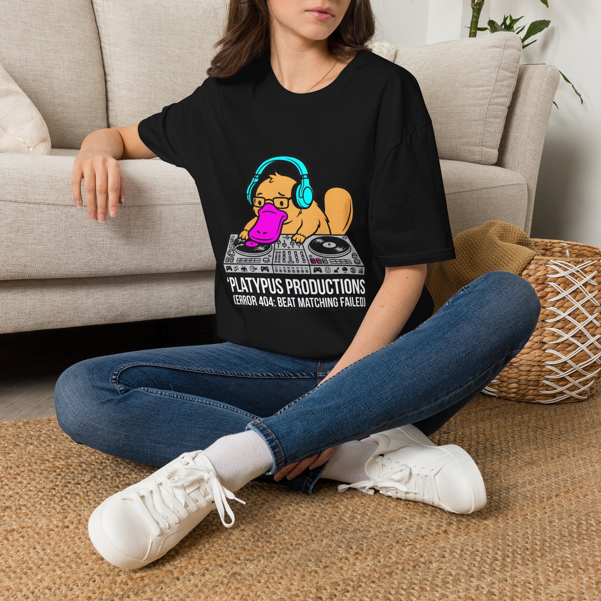 Platypus DJ T‑Shirt — 'Platypus Productions' Funny Music Producer Tee