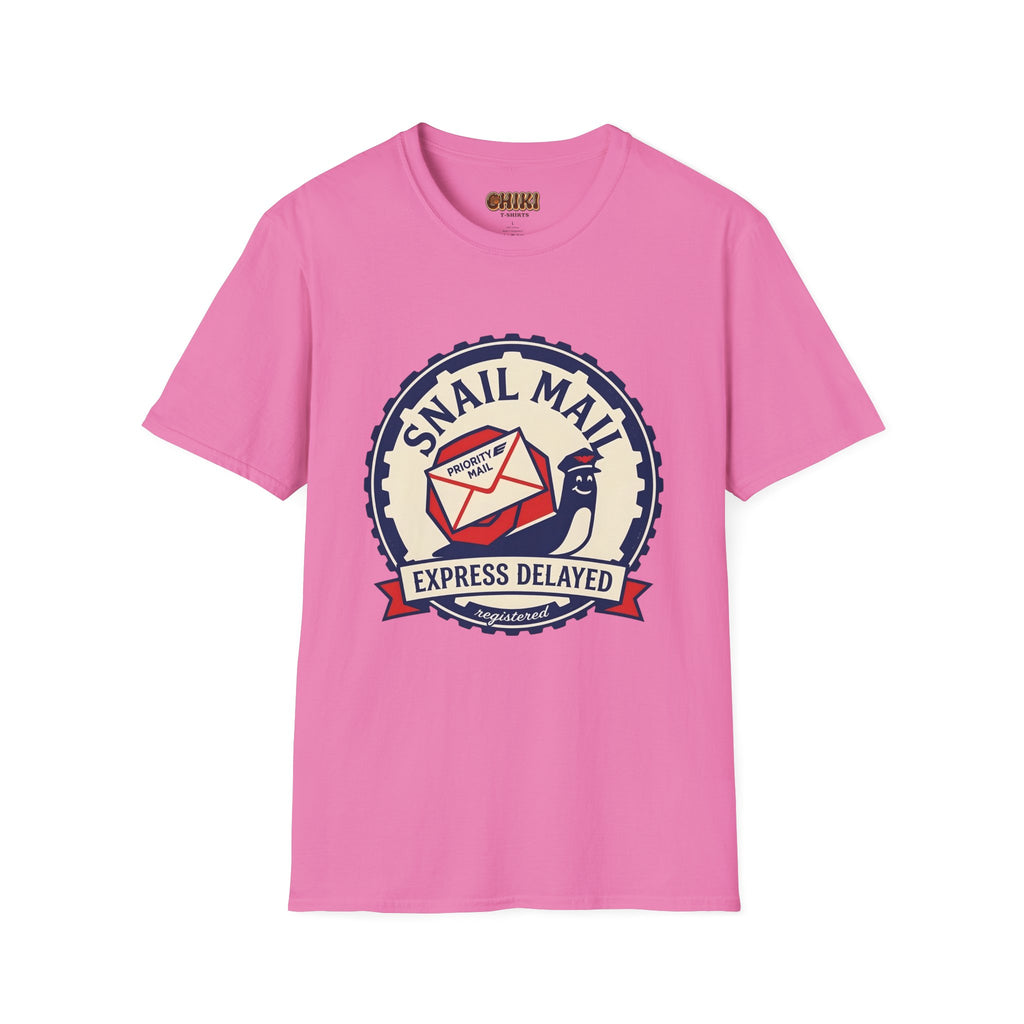 Snail Mail T-Shirt — "Express Delayed" Retro Postal Graphic Tee