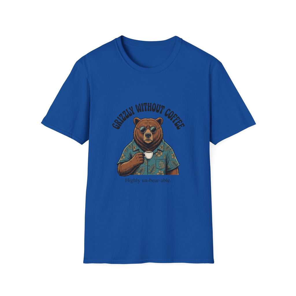 T-Shirt — "Grizzly Without Coffee" Bear Graphic Tee