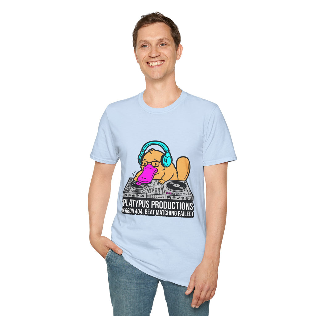 Platypus DJ T‑Shirt — 'Platypus Productions' Funny Music Producer Tee