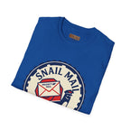 Snail Mail T-Shirt — "Express Delayed" Retro Postal Graphic Tee