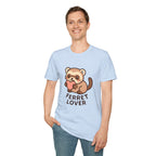 Ferret Lover T‑Shirt — Cute Cartoon Ferret Holding Heart Tee
