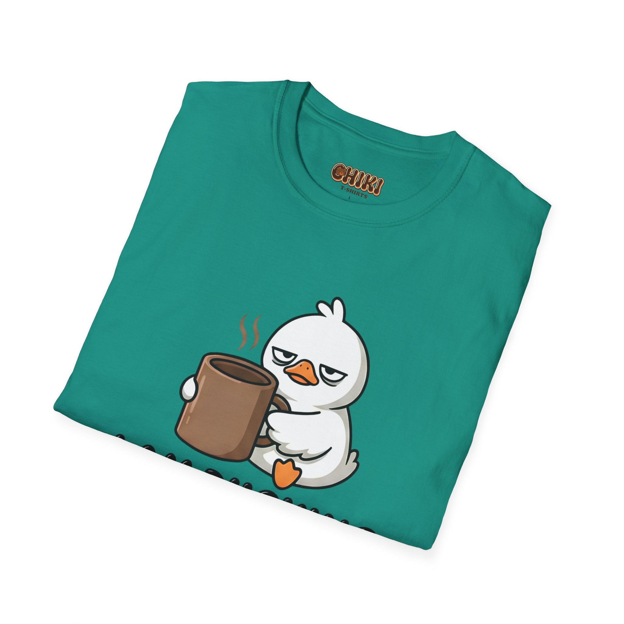 I Am Ducking Tired Tee — Cute Coffee Duck Graphic T-Shirt
