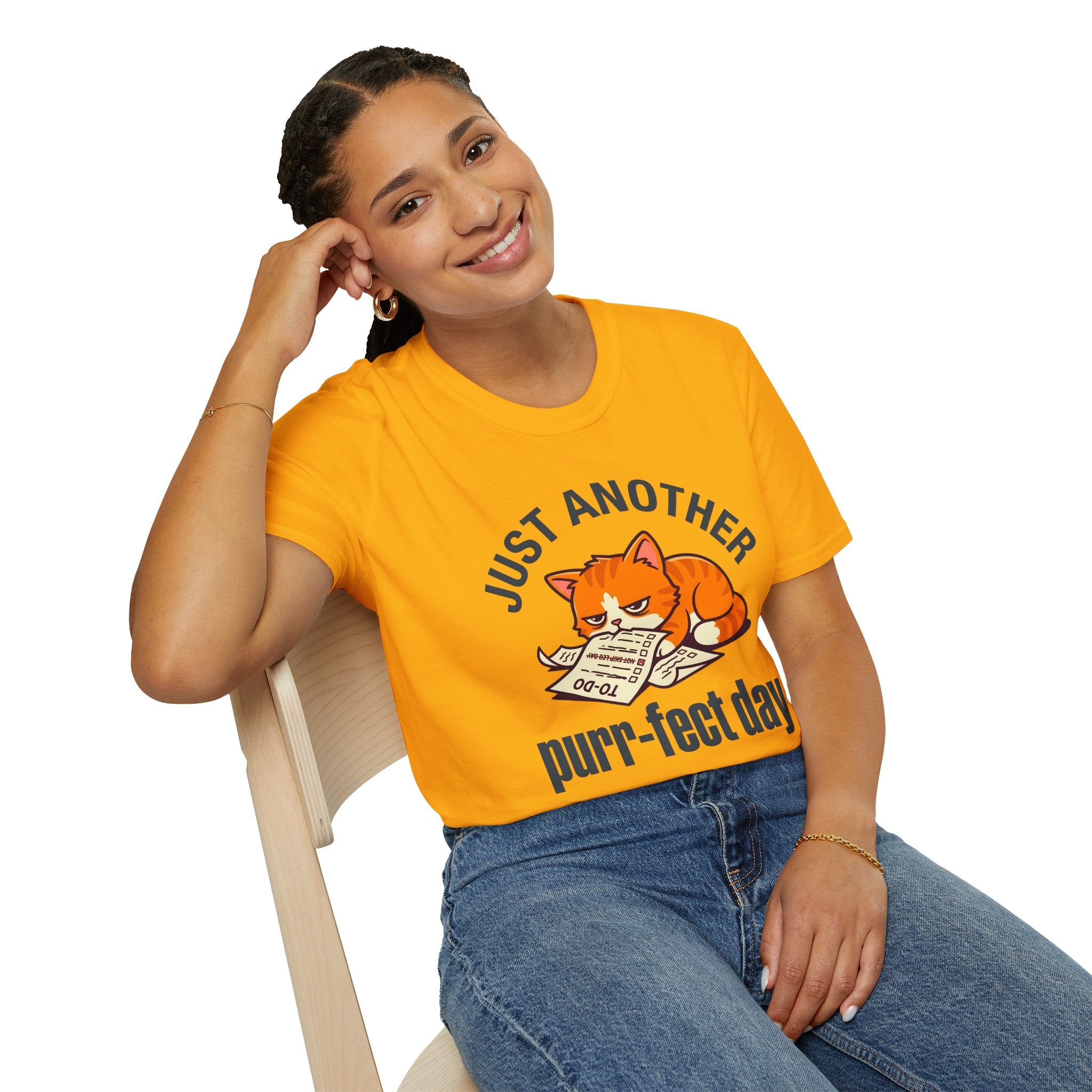 T-Shirt — "Just Another Purr-fect Day" Cat Graphic Tee
