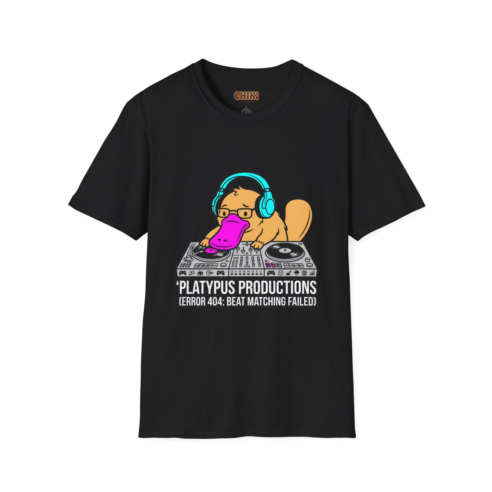 Platypus DJ T‑Shirt — 'Platypus Productions' Funny Music Producer Tee