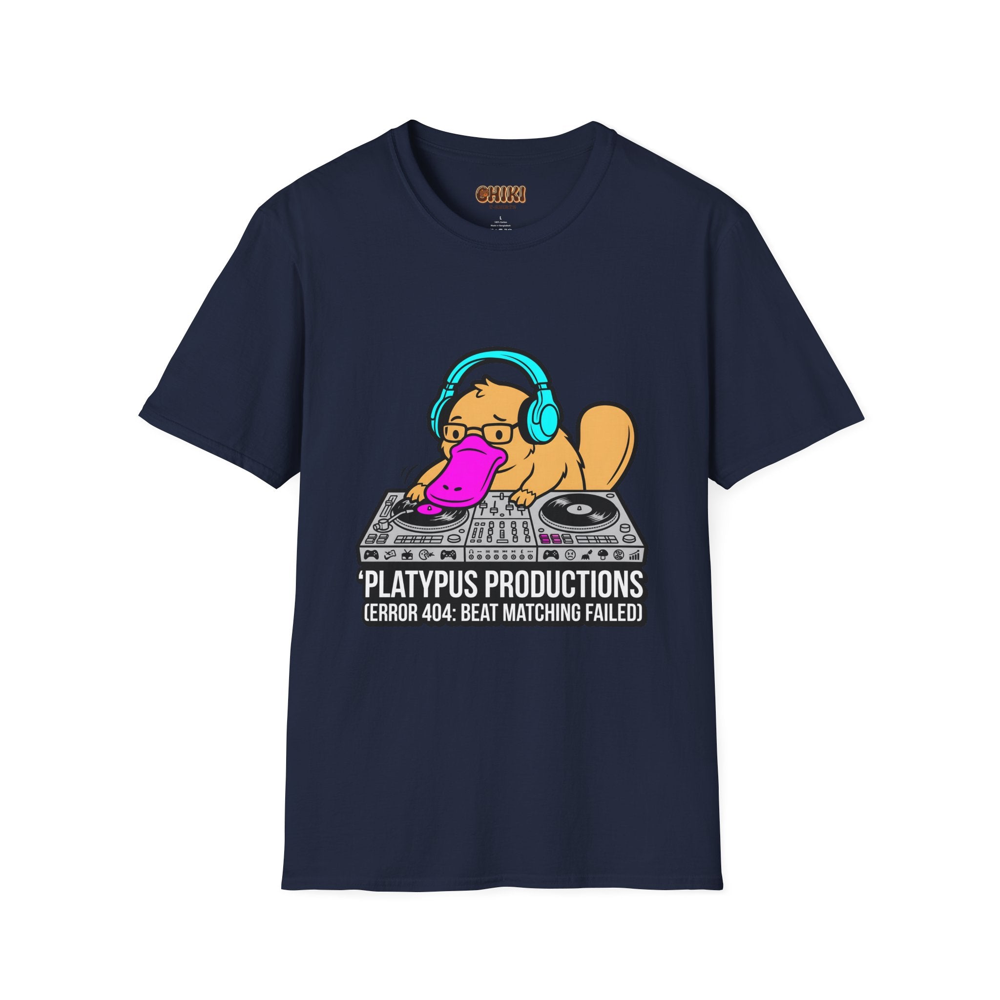 Platypus DJ T‑Shirt — 'Platypus Productions' Funny Music Producer Tee