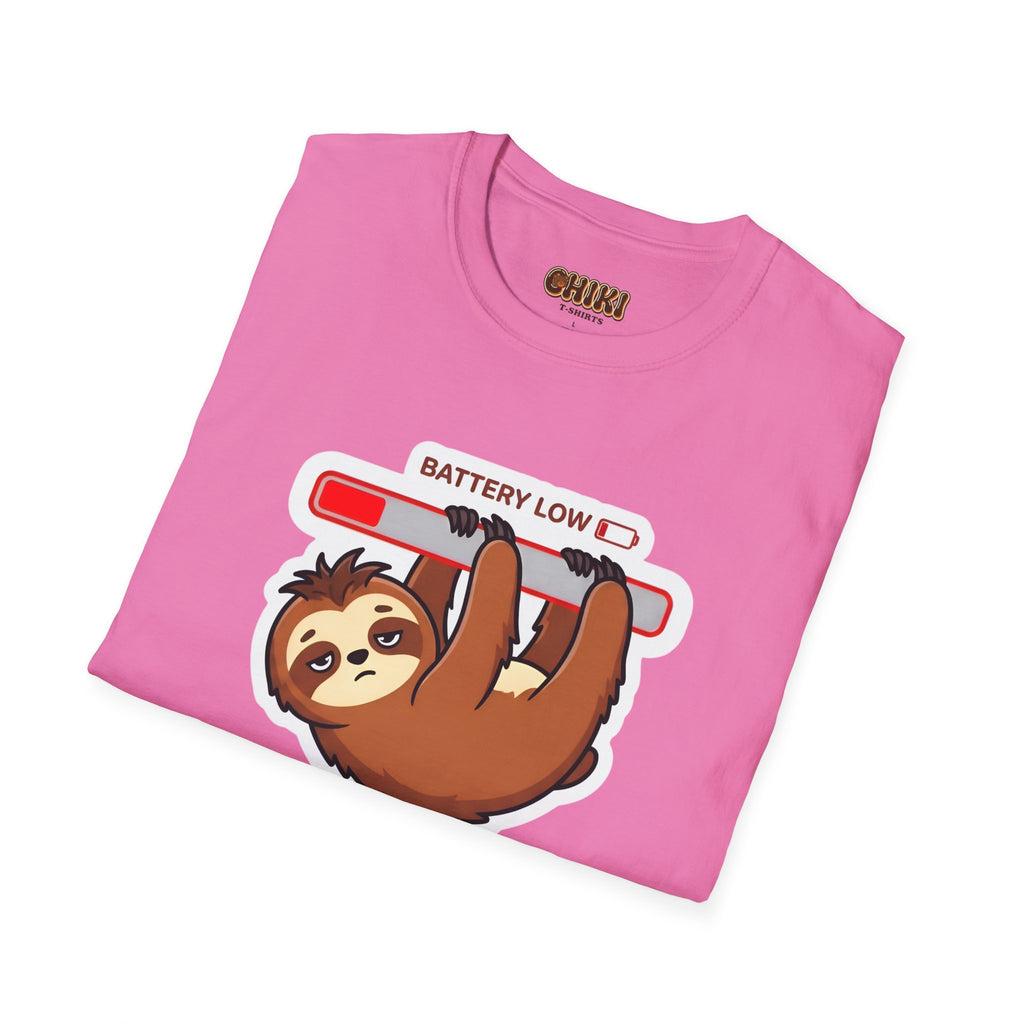 Slowly Shutting Down Sloth T-Shirt — Battery Low Cute Graphic Tee