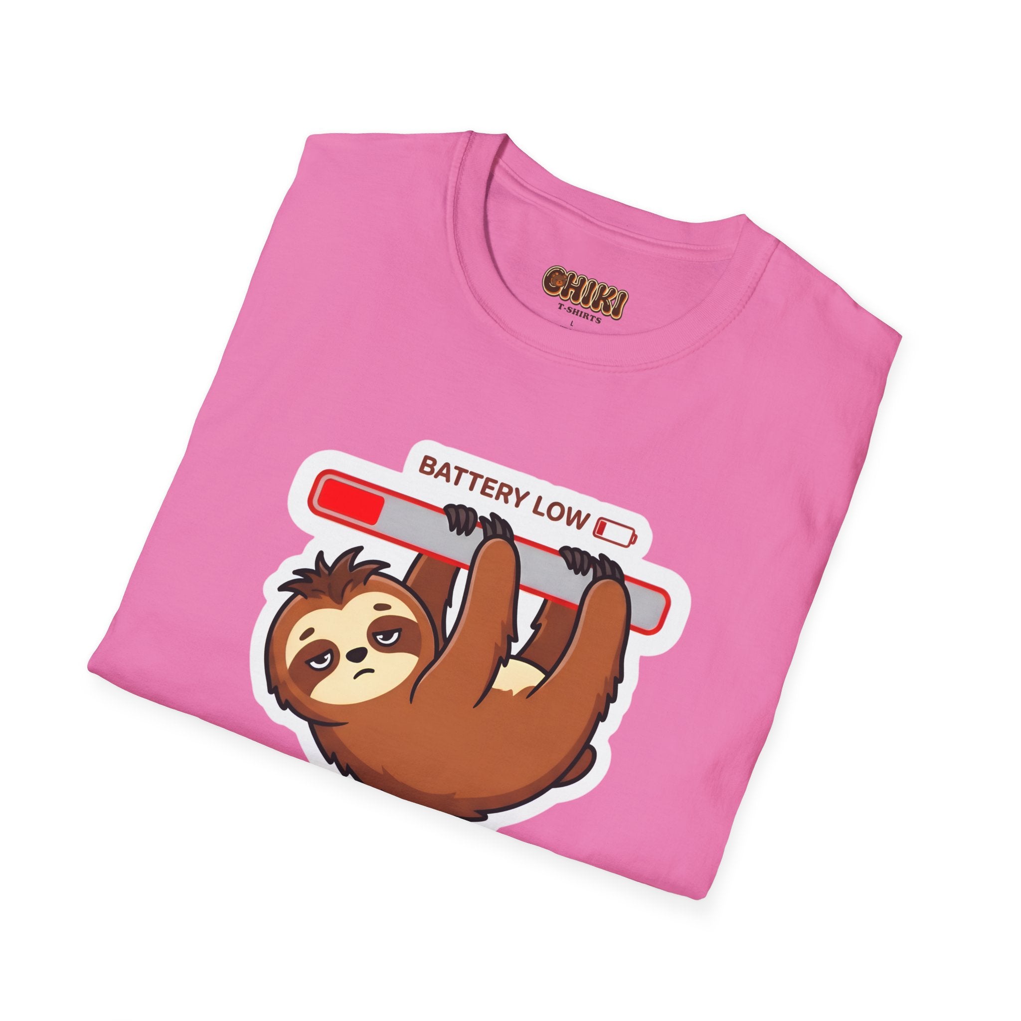 Slowly Shutting Down Sloth T-Shirt — Battery Low Cute Graphic Tee