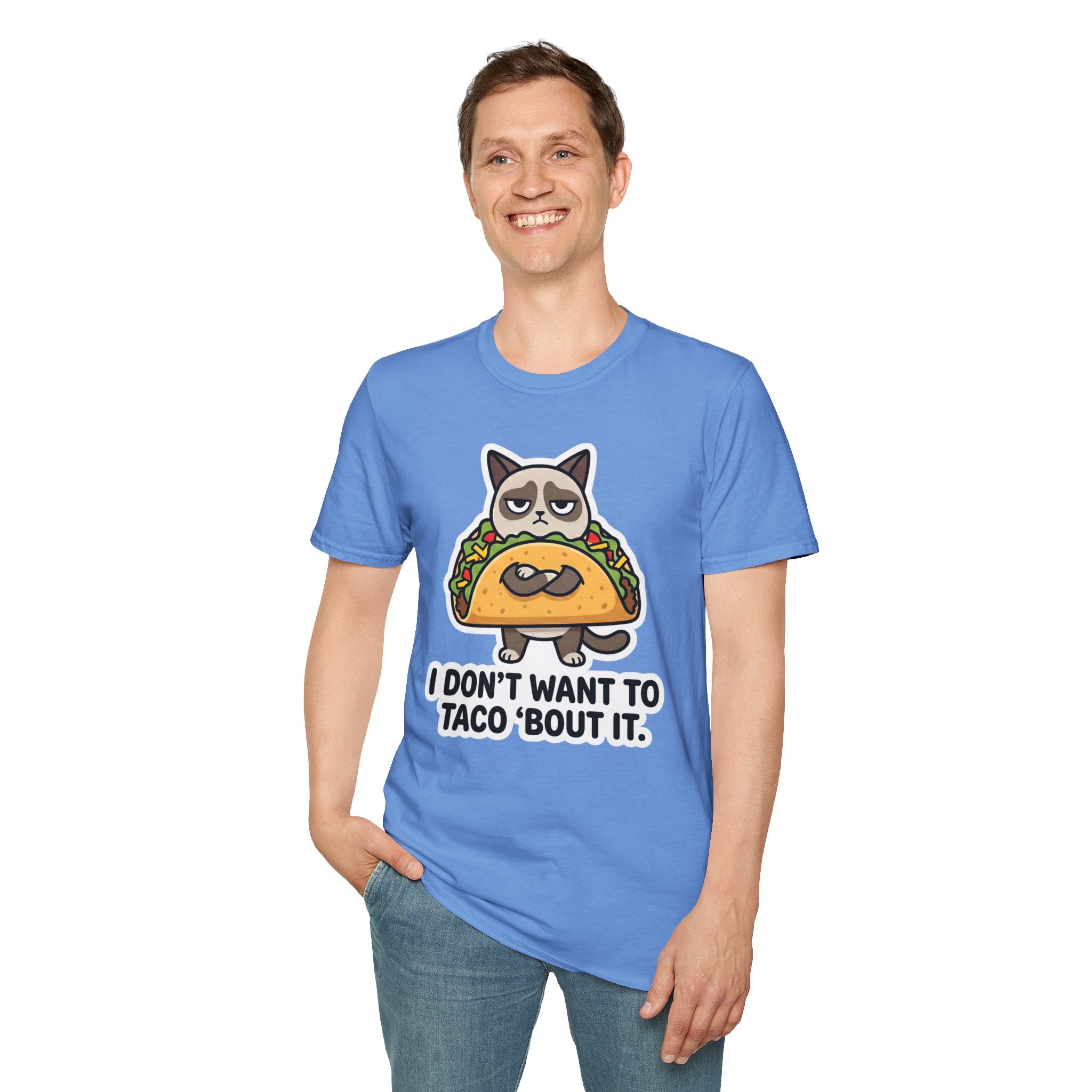 Grumpy Cat Taco T-Shirt — "I Don't Want to Taco 'Bout It" Graphic Tee