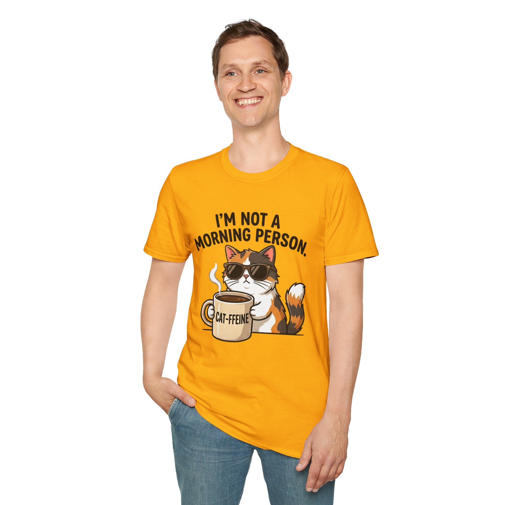 I’m Not a Morning Person Cat Coffee T-Shirt