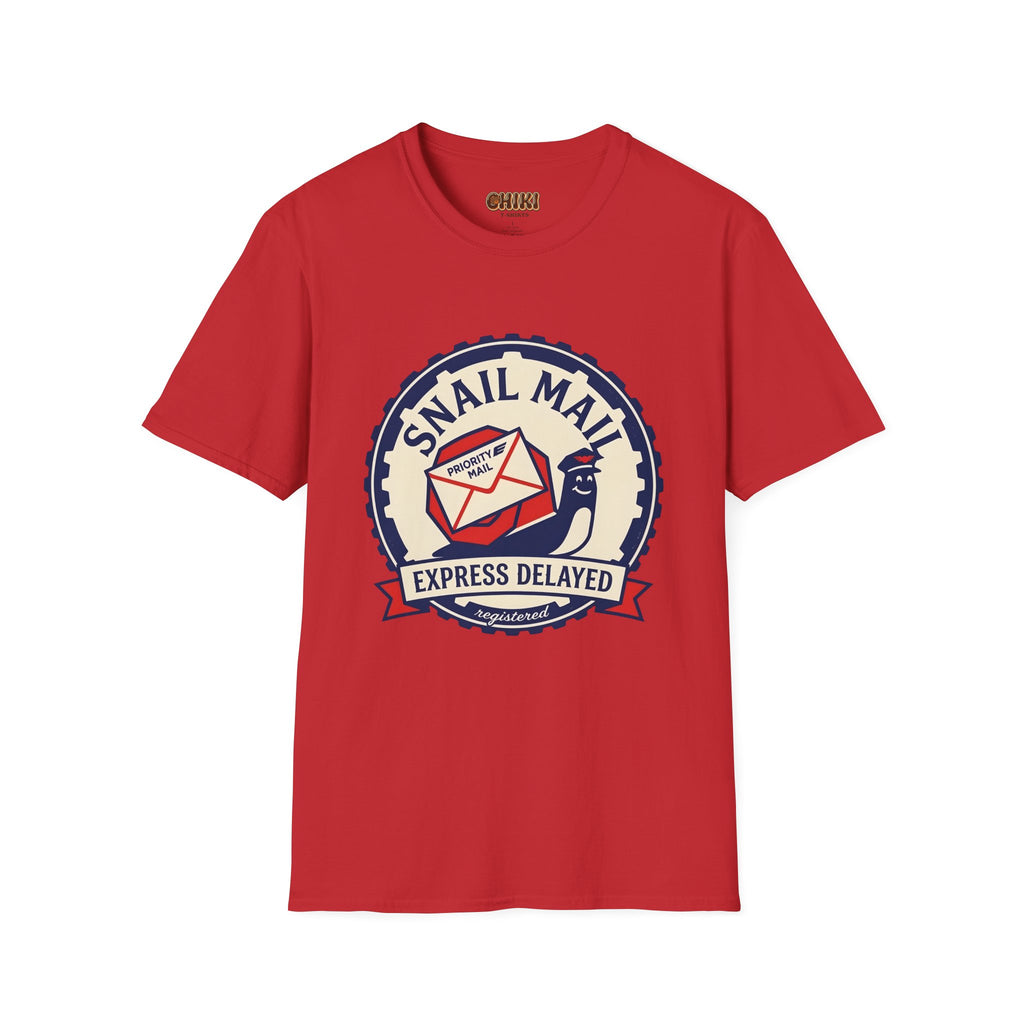 Snail Mail T-Shirt — "Express Delayed" Retro Postal Graphic Tee