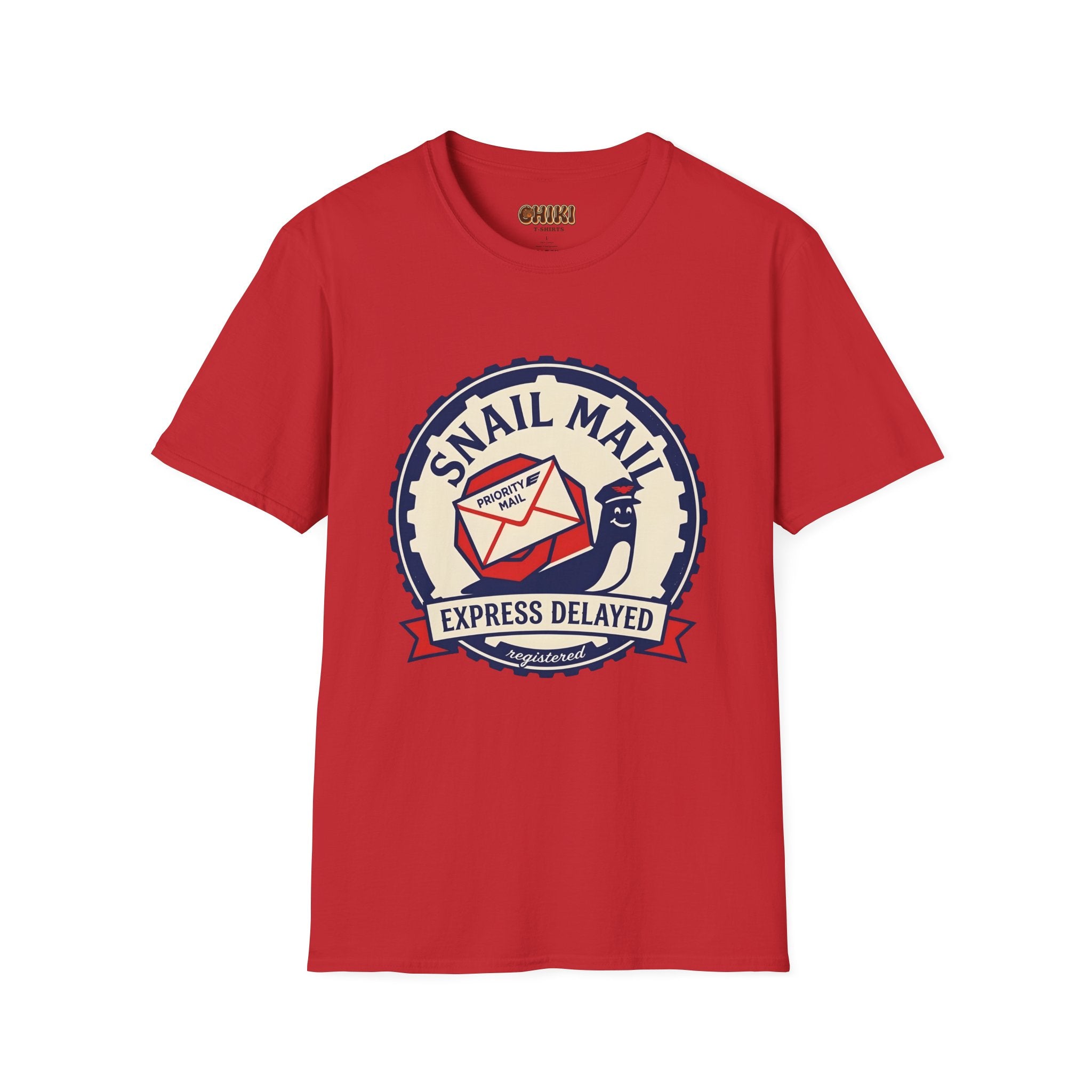 Snail Mail T-Shirt — "Express Delayed" Retro Postal Graphic Tee