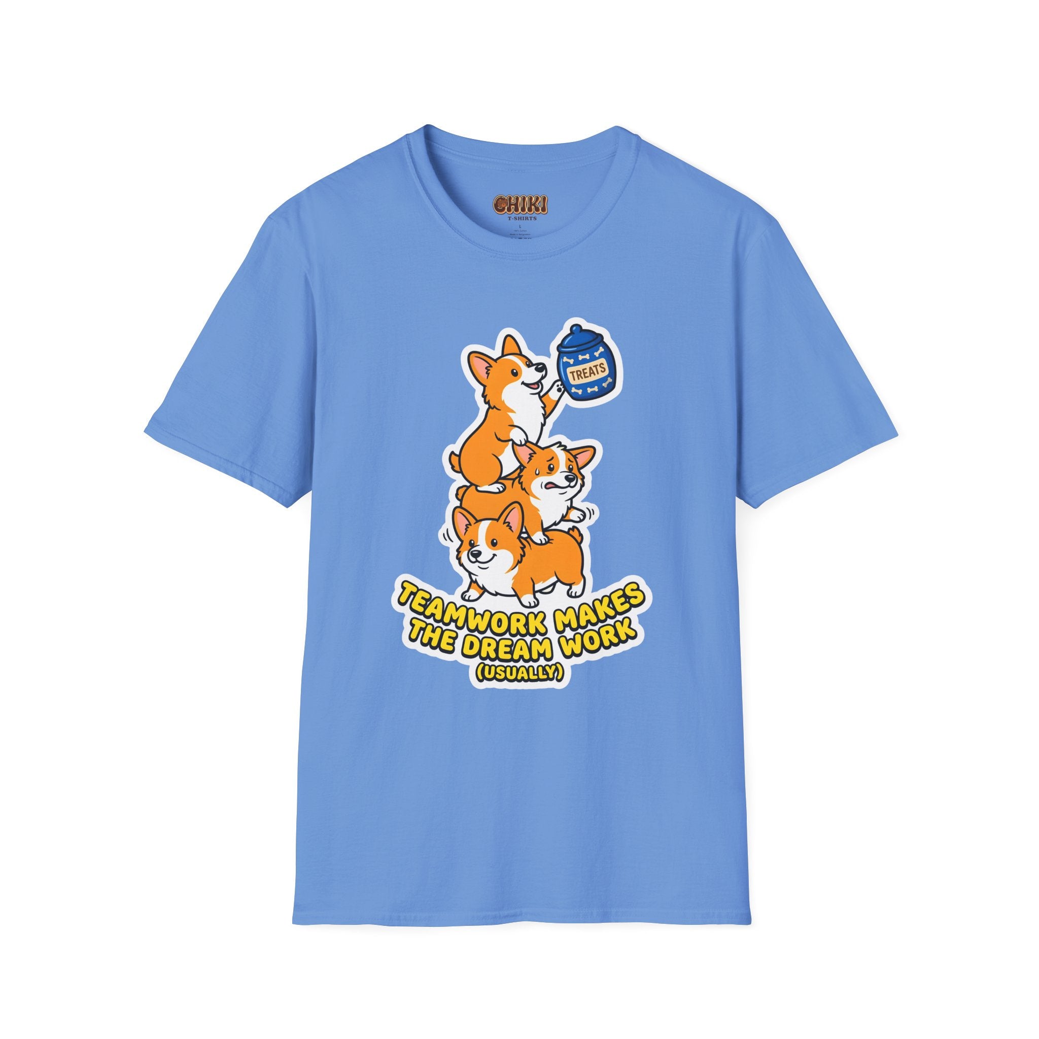 Corgi Teamwork T-Shirt — "Teamwork Makes the Dream Work (Usually)"