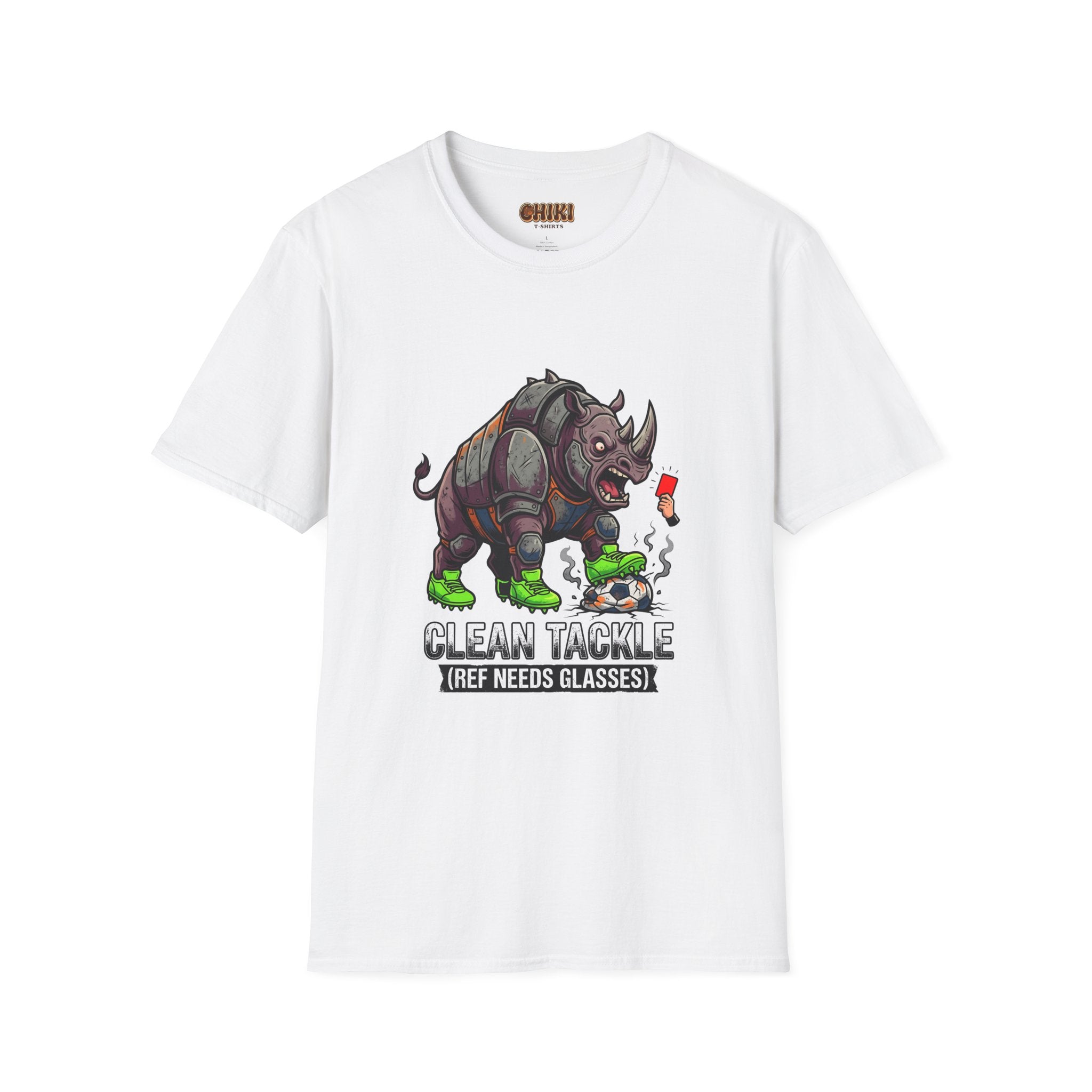 T-Shirt- clean tackle (ref need glasses) soccer t-shirt