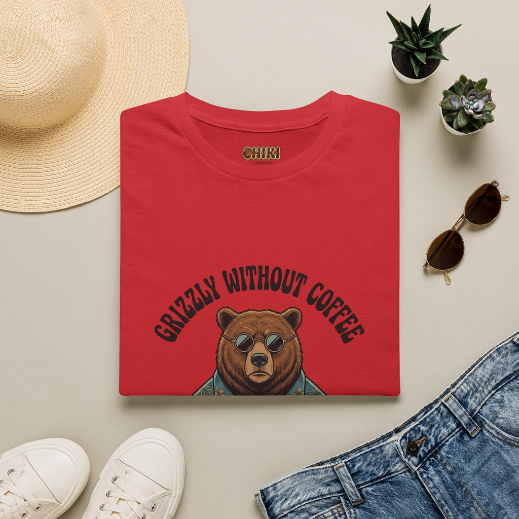 T-Shirt — "Grizzly Without Coffee" Bear Graphic Tee