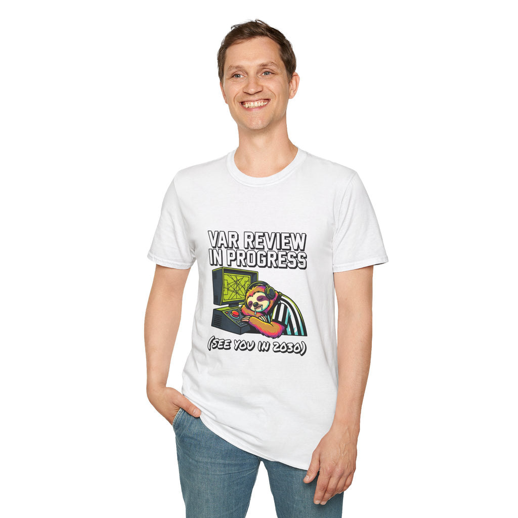 T‑Shirt — "VAR REVIEW IN PROGRESS" Funny soccer Shirt (See You in 2030)