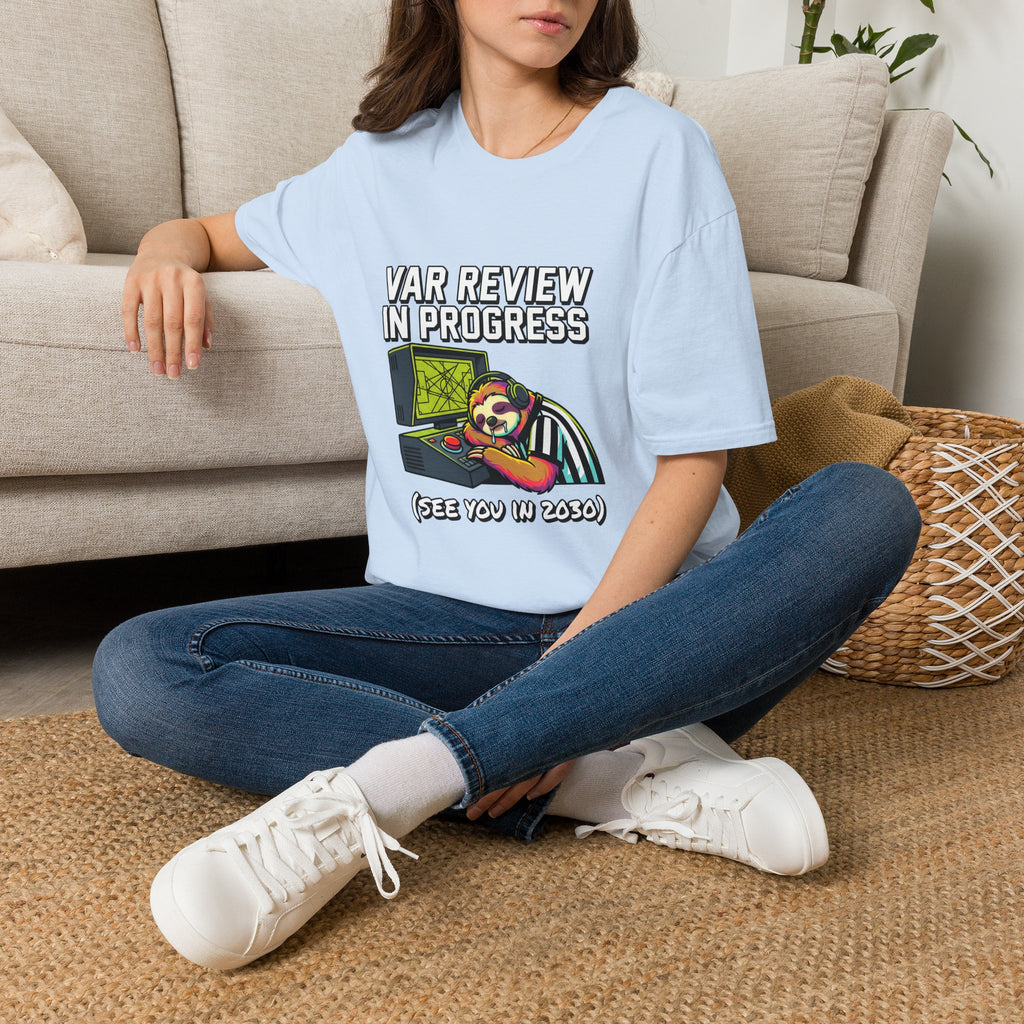 T‑Shirt — "VAR REVIEW IN PROGRESS" Funny soccer Shirt (See You in 2030)
