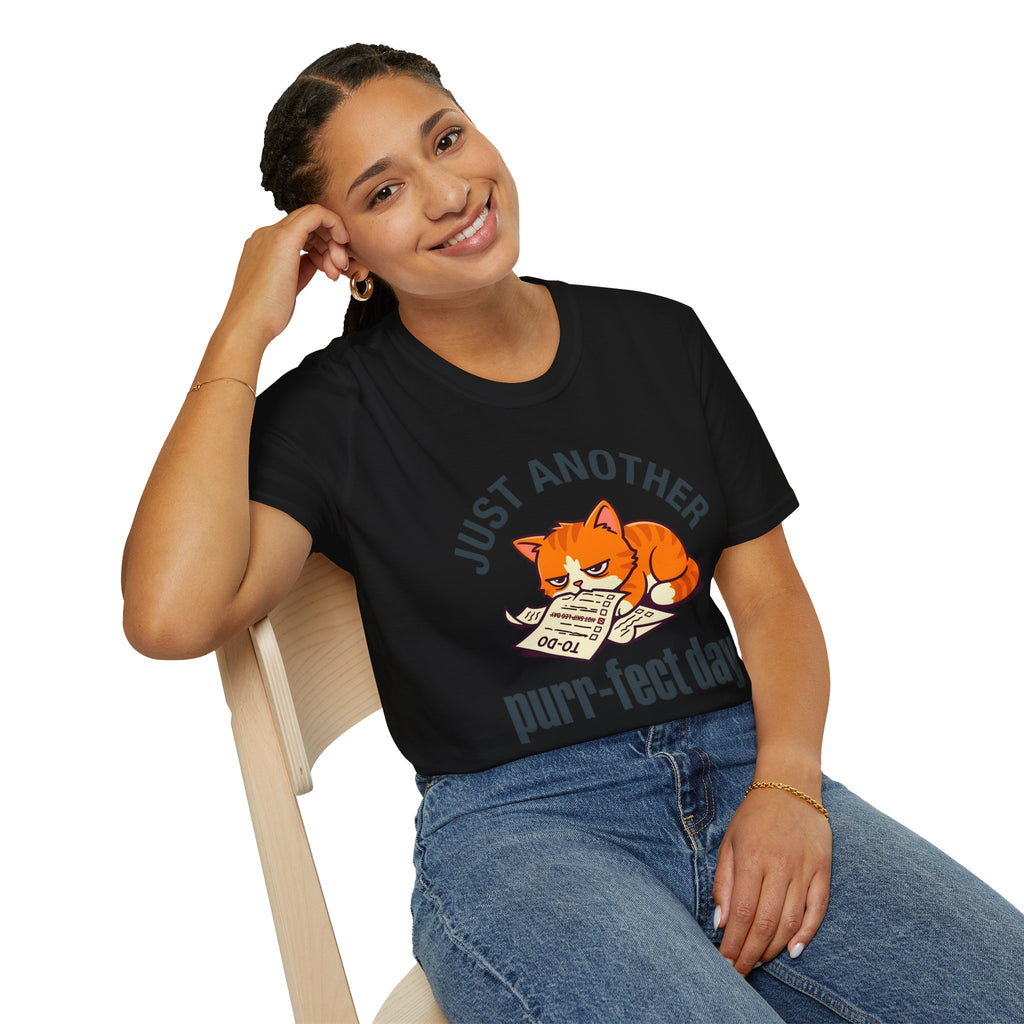 T-Shirt — "Just Another Purr-fect Day" Cat Graphic Tee
