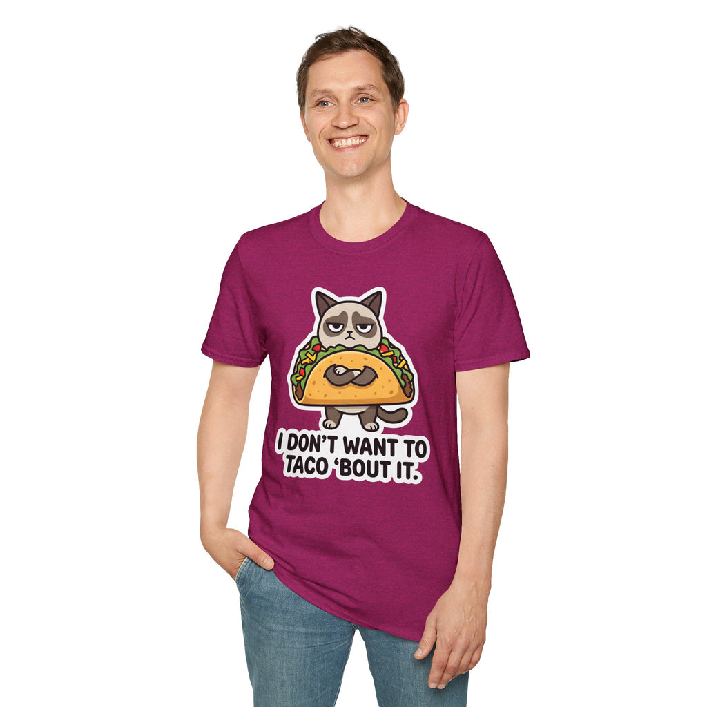 Grumpy Cat Taco T-Shirt — "I Don't Want to Taco 'Bout It" Graphic Tee