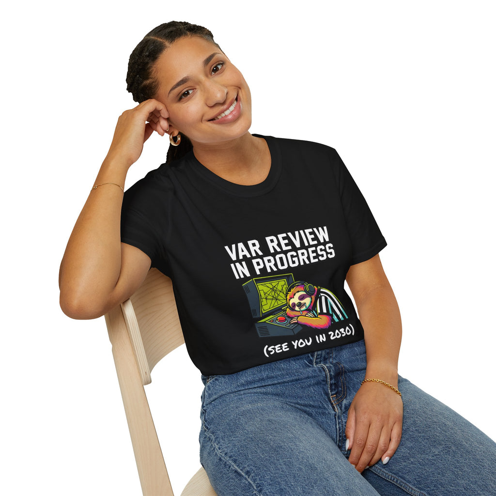 T‑Shirt — "VAR REVIEW IN PROGRESS" Funny soccer Shirt (See You in 2030)