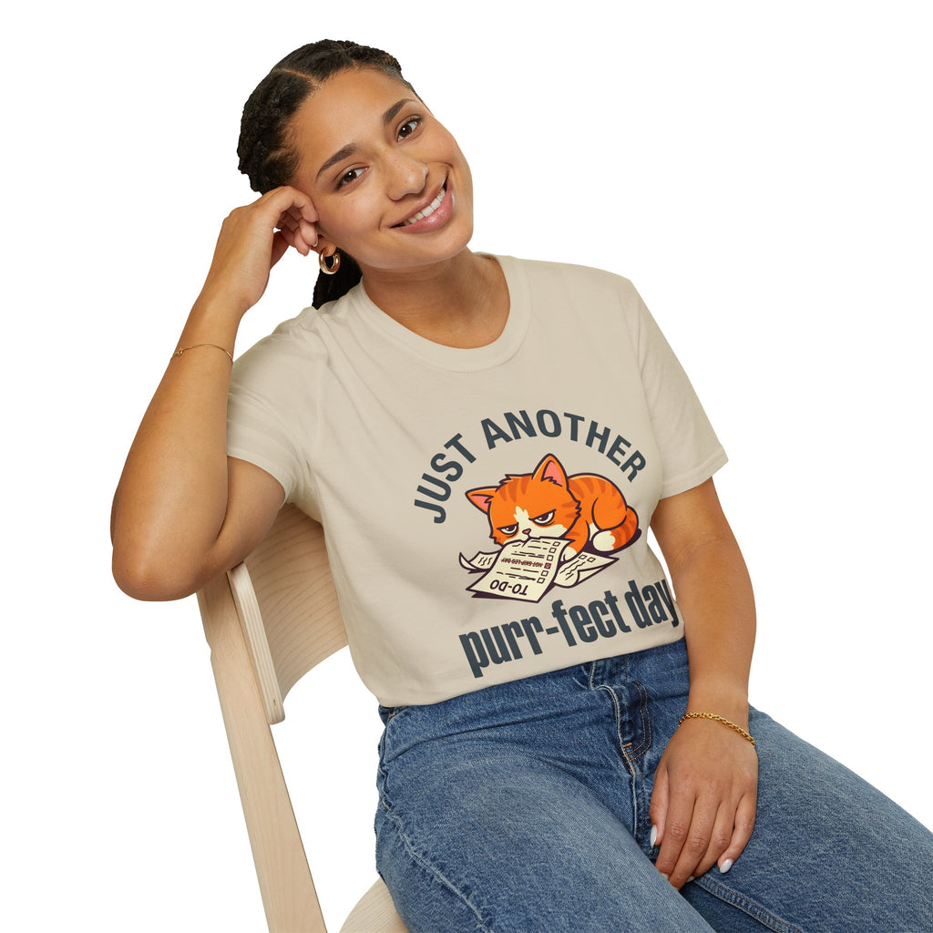T-Shirt — "Just Another Purr-fect Day" Cat Graphic Tee