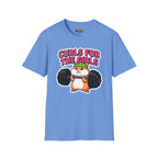 T-Shirt — "Curls for the Girls" Cute Hamster Weightlifting Graphic