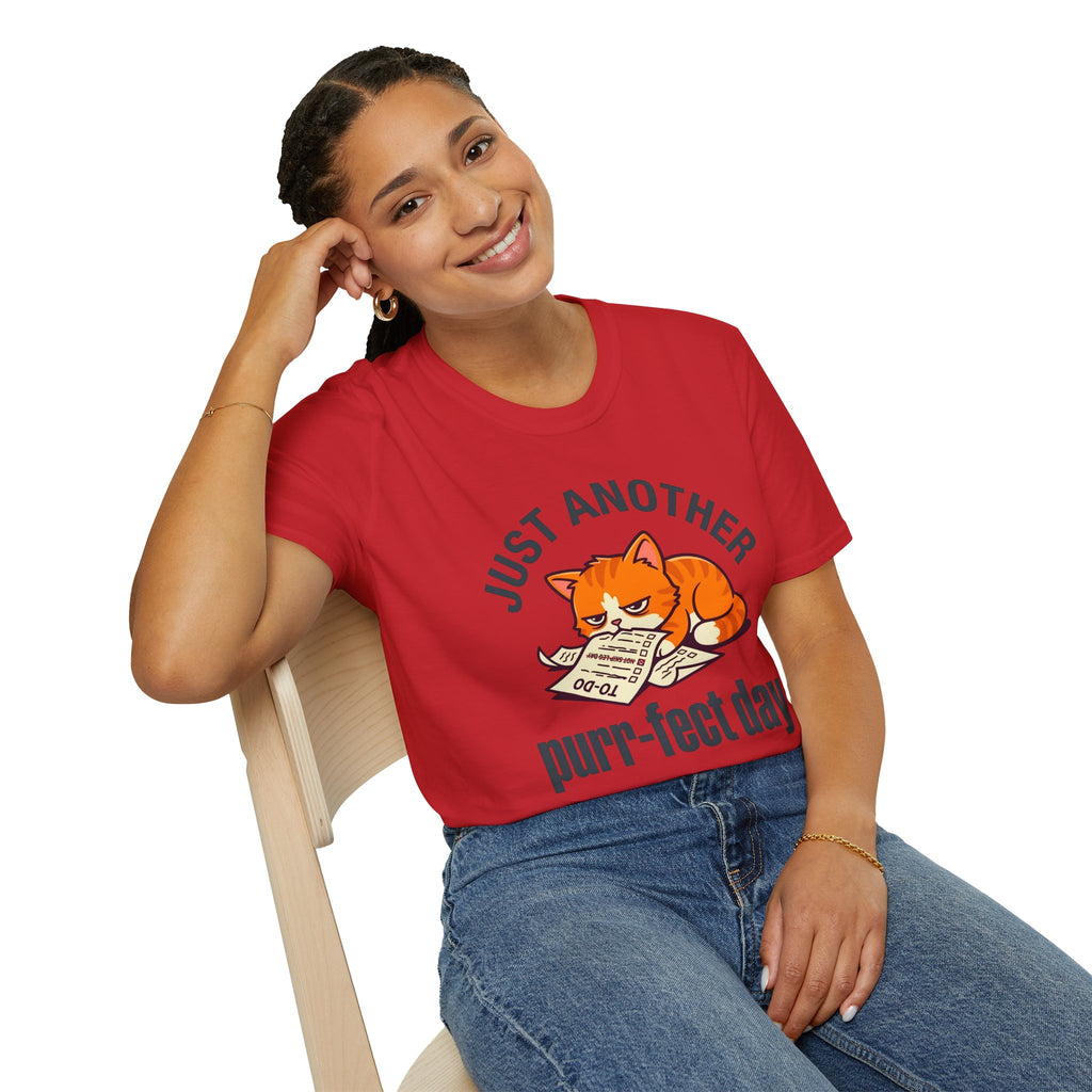 T-Shirt — "Just Another Purr-fect Day" Cat Graphic Tee