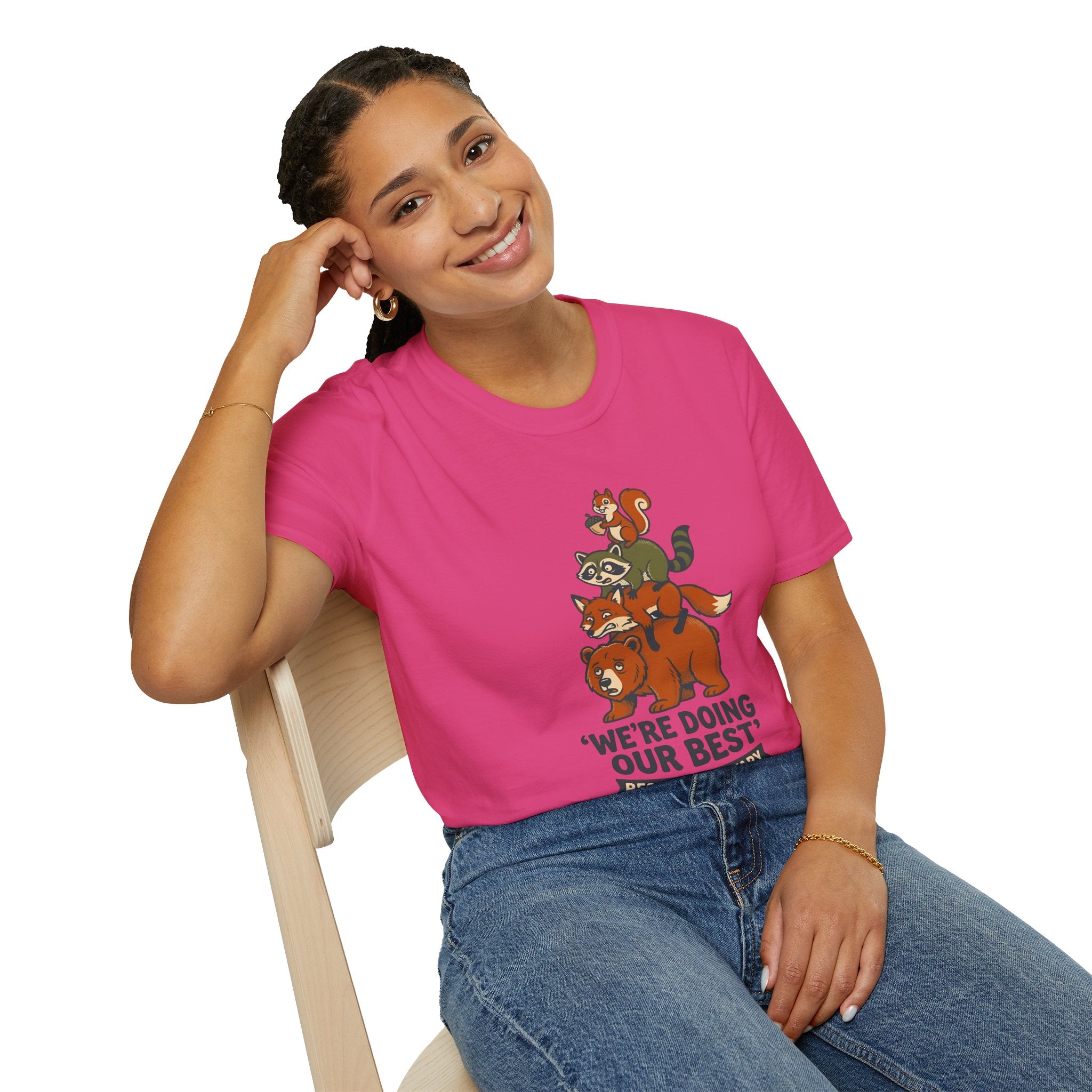 T‑Shirt — "We’re Doing Our Best" Cute Forest Animals Graphic Tee
