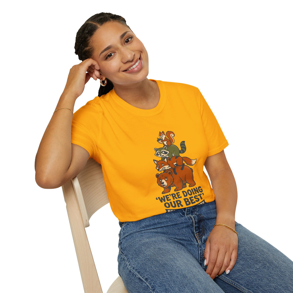 T‑Shirt — "We’re Doing Our Best" Cute Forest Animals Graphic Tee