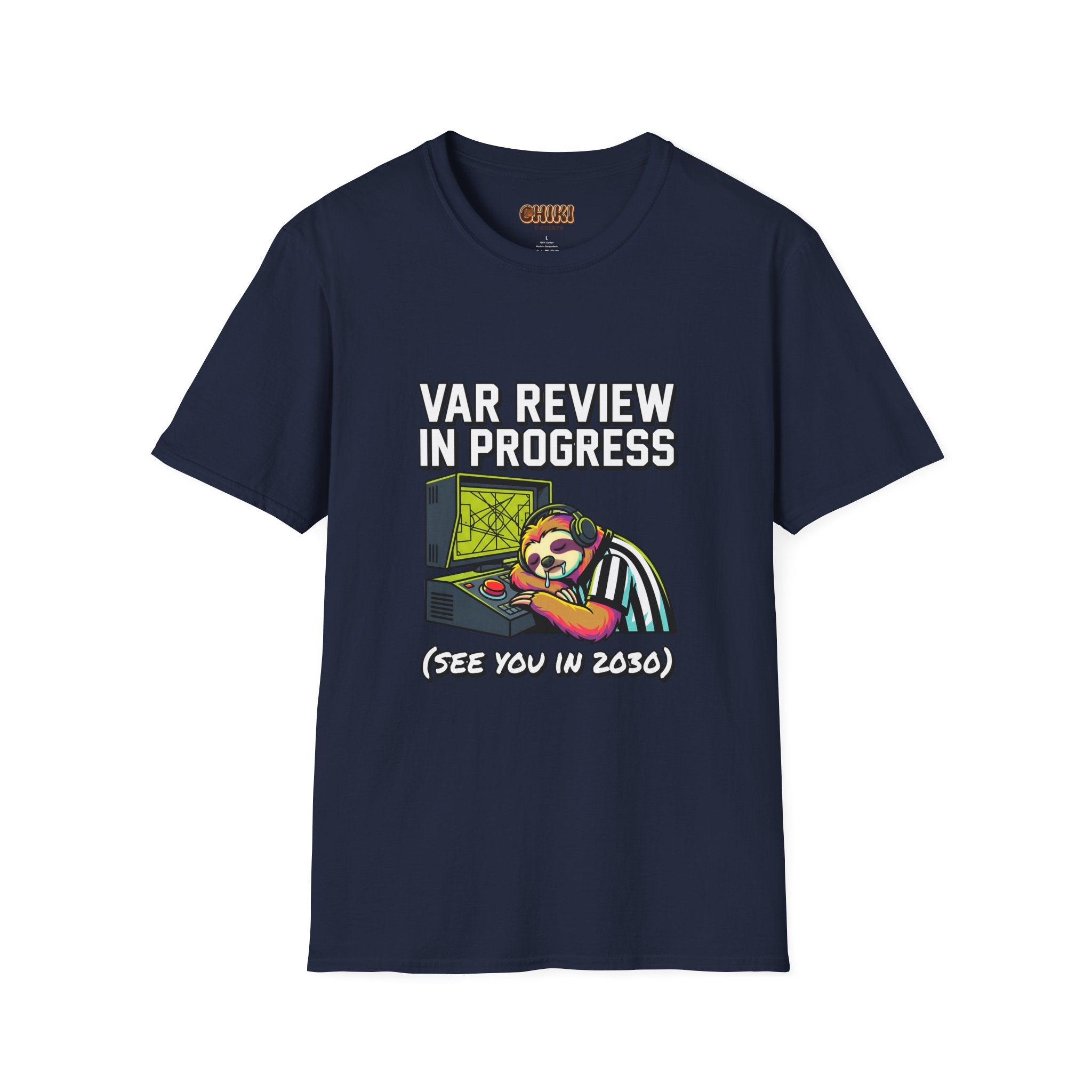 T‑Shirt — "VAR REVIEW IN PROGRESS" Funny soccer Shirt (See You in 2030)