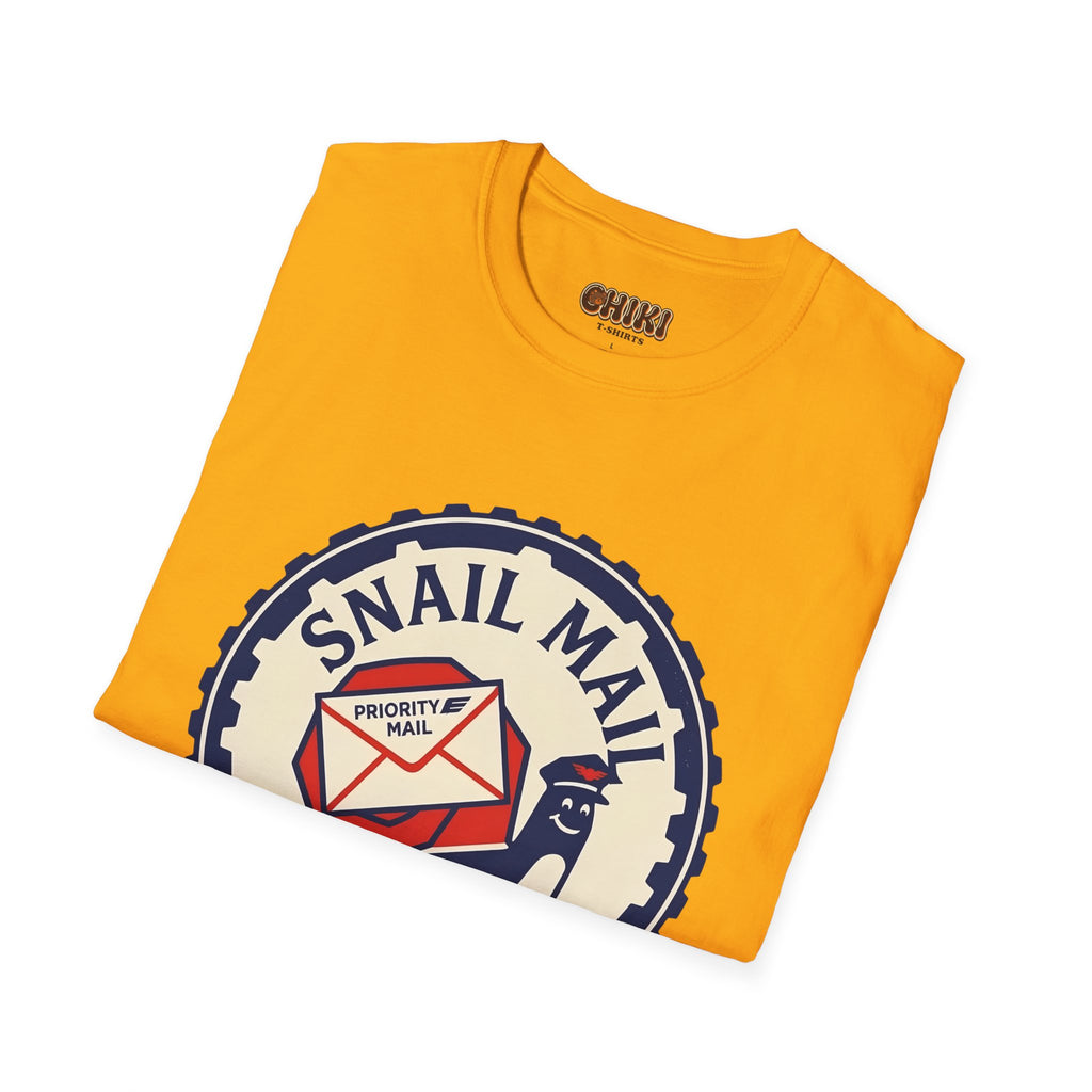 Snail Mail T-Shirt — "Express Delayed" Retro Postal Graphic Tee
