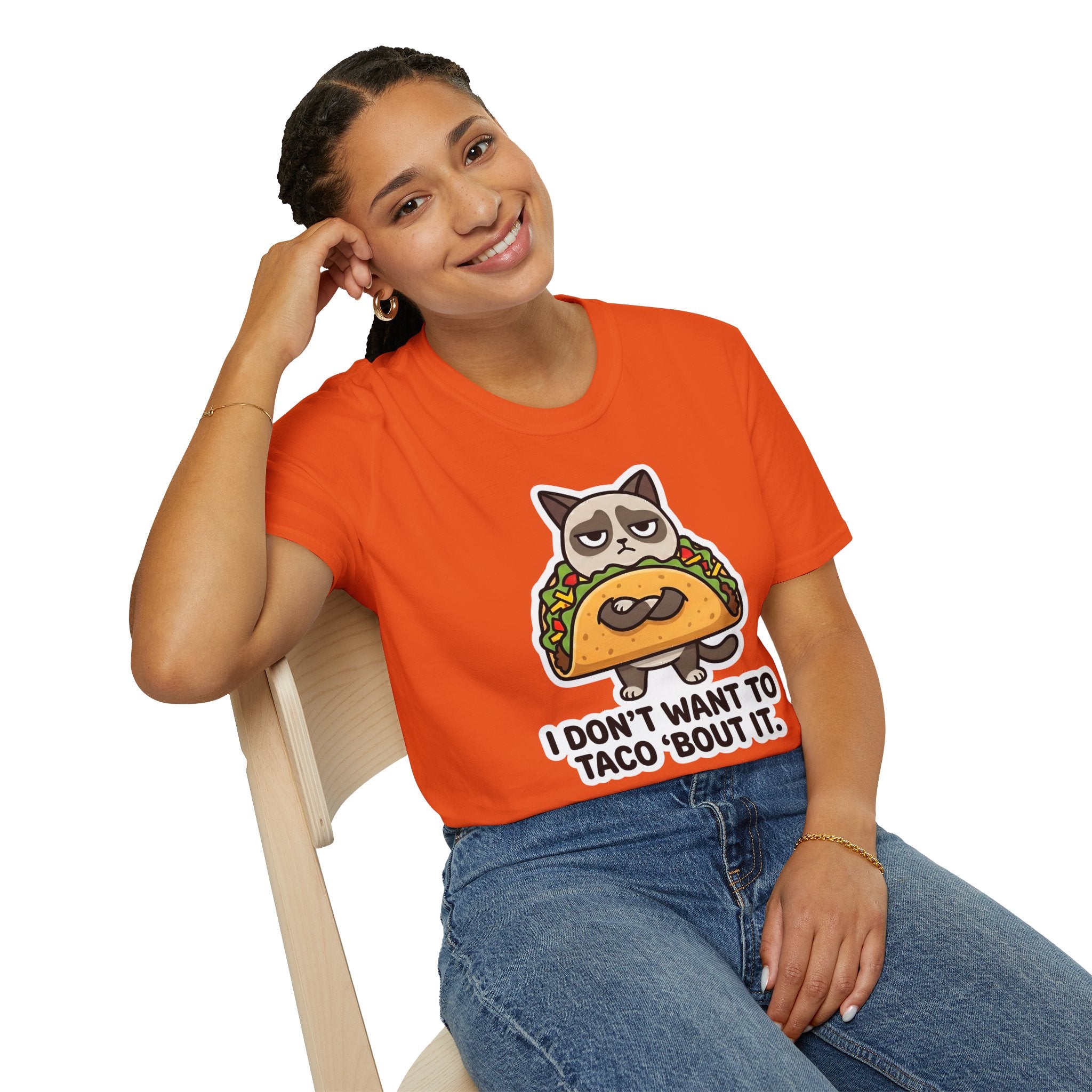 Grumpy Cat Taco T-Shirt — "I Don't Want to Taco 'Bout It" Graphic Tee
