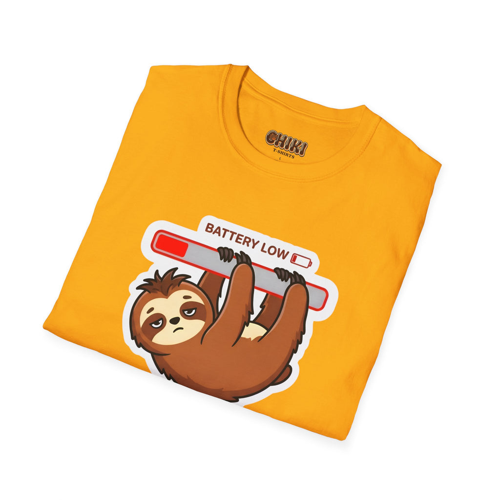 Slowly Shutting Down Sloth T-Shirt — Battery Low Cute Graphic Tee