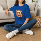 Ferret Lover T‑Shirt — Cute Cartoon Ferret Holding Heart Tee