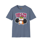 T-Shirt — "Curls for the Girls" Cute Hamster Weightlifting Graphic